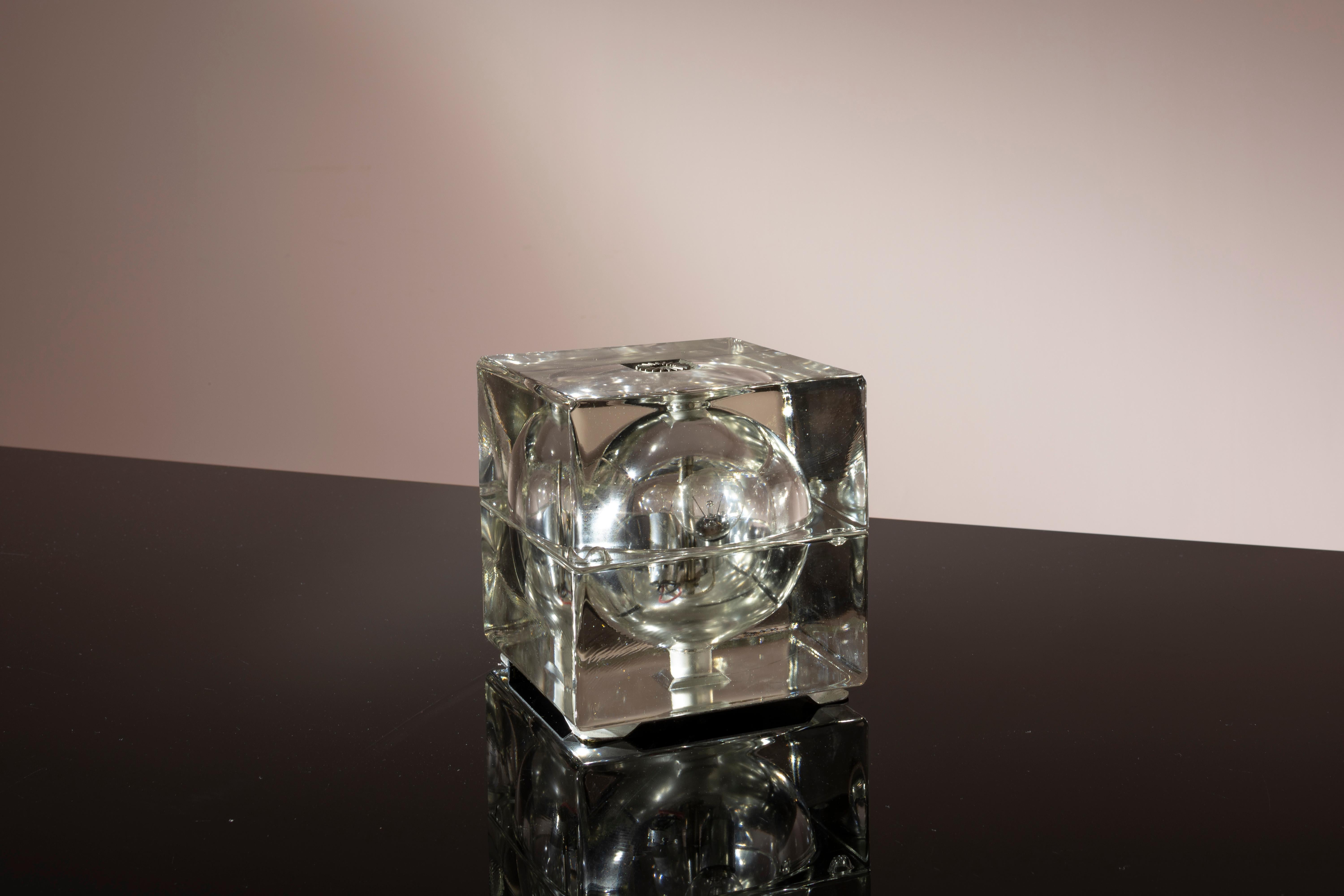Tischleuchte „Cubosfera“ aus Glas und Metall von Alessandro Mendini von Fidenza Vetraria im Angebot 2