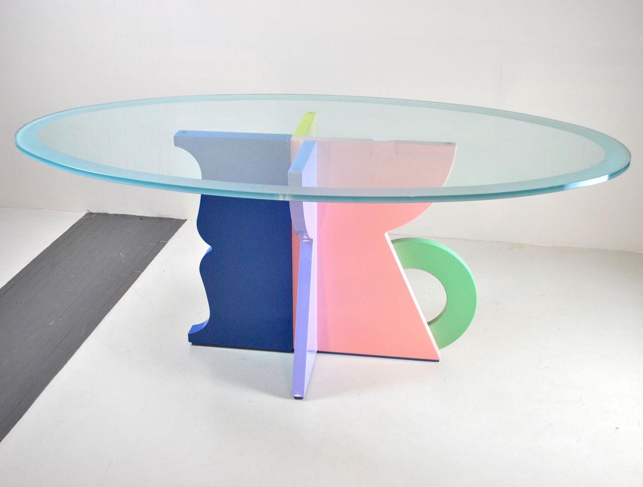 Mid-Century Modern Alessandro Mendini Italian Midcentury Table by Memphis from the 1980s