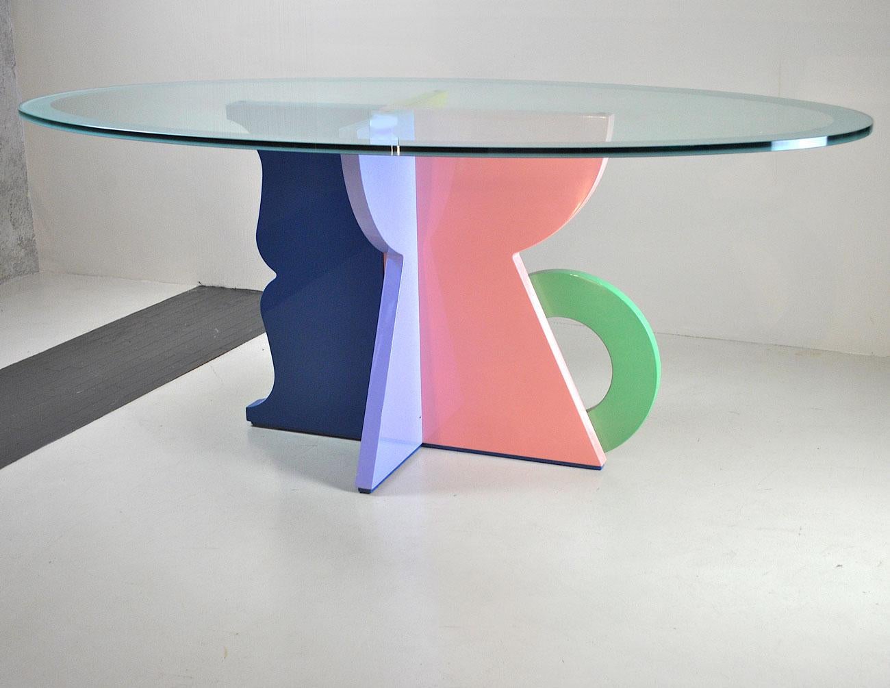 Alessandro Mendini Italian Midcentury Table by Memphis from the 1980s In Good Condition In bari, IT