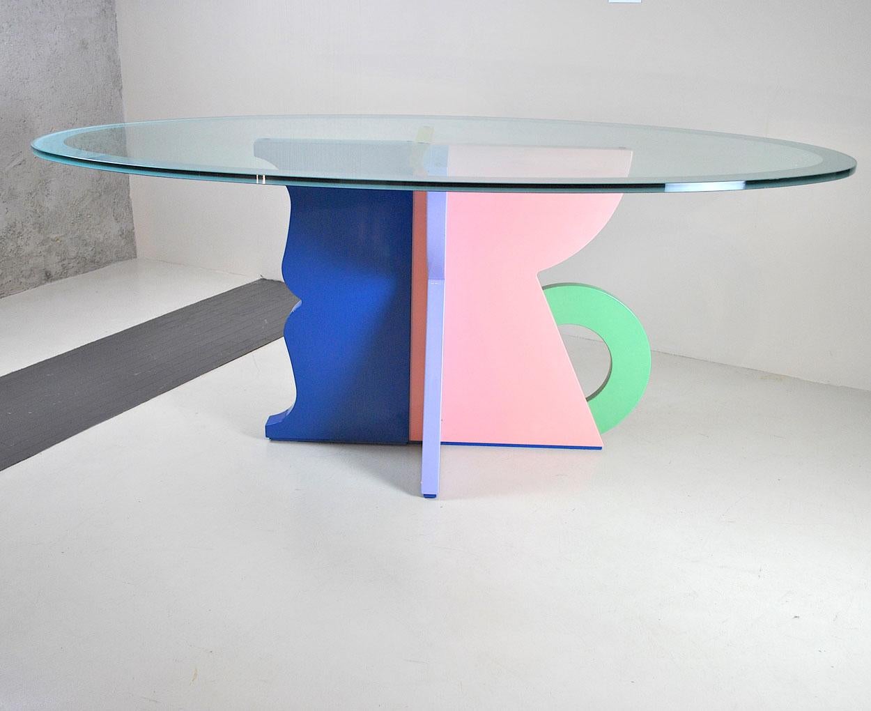 Alessandro Mendini Italian Midcentury Table by Memphis from the 1980s 1