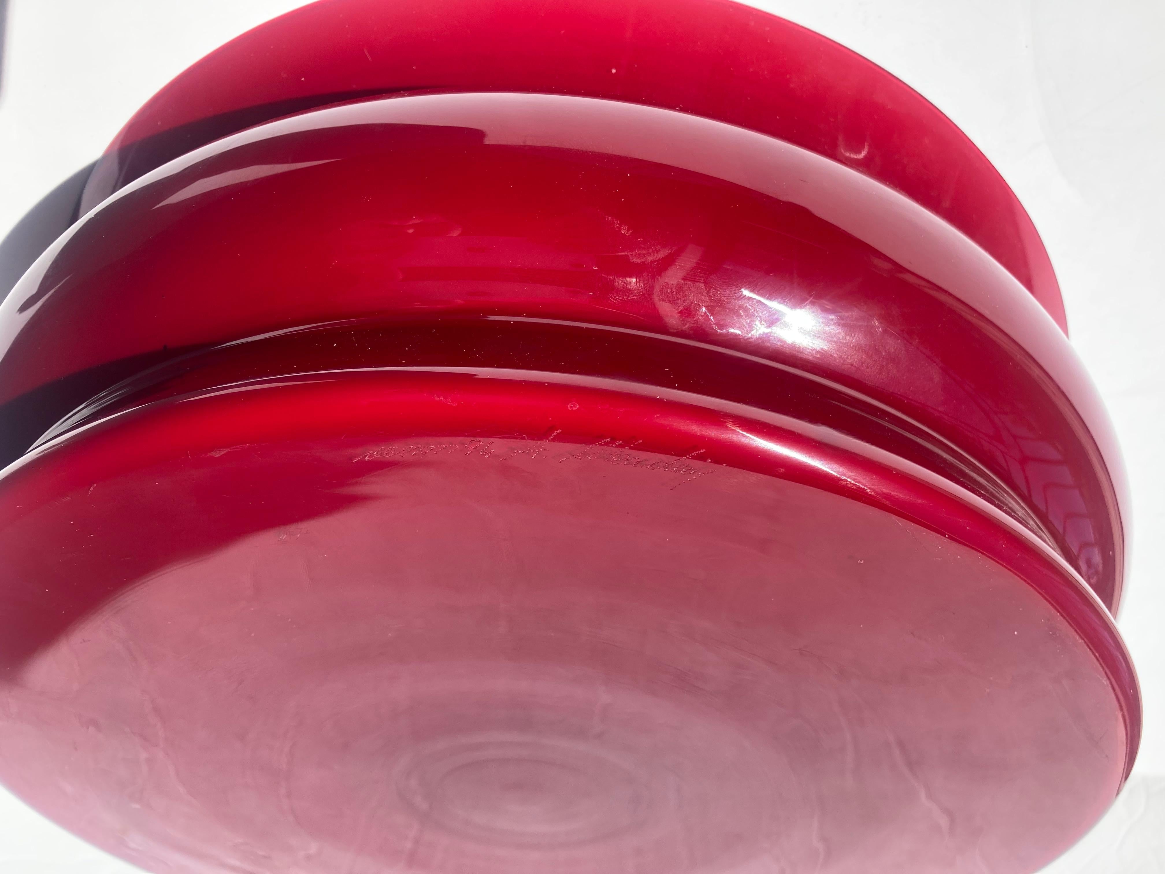 Italian Alessandro Mendini Murano  glass bowl/centerpiece for Venini . Signed For Sale
