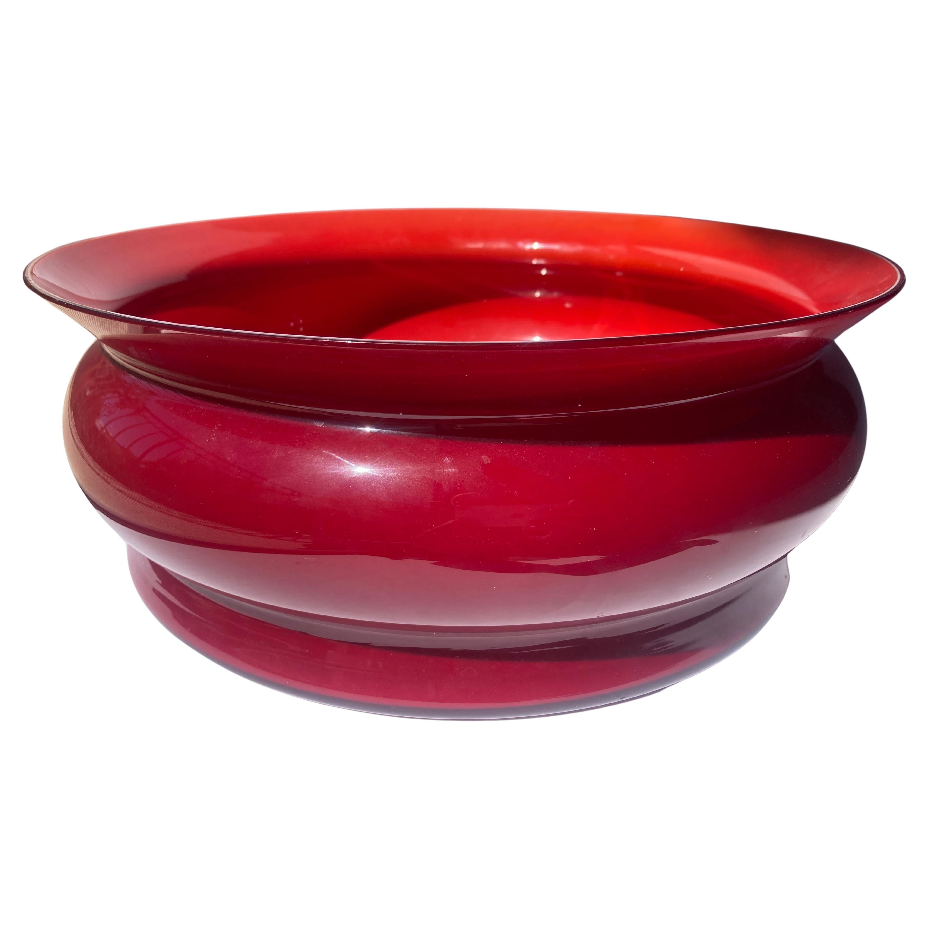 Alessandro Mendini Murano  glass bowl/centerpiece for Venini . Signed For Sale