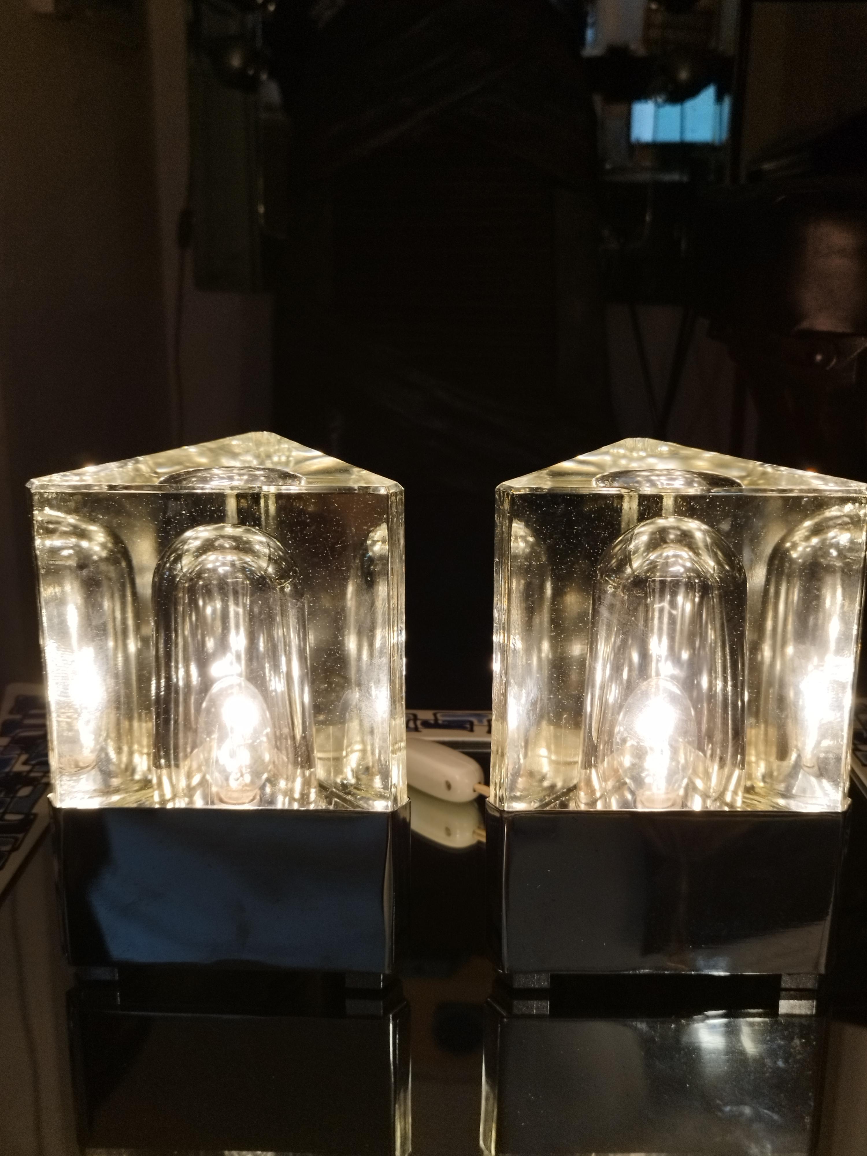 Alessandro Mendini Pair of Prisma Table Lamps, Italy, 1970s In Good Condition In Naples, IT
