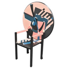 Alessandro Mendini Post-Modern 'Zabro' Chair and Table for Zanotta, 1984, Signed
