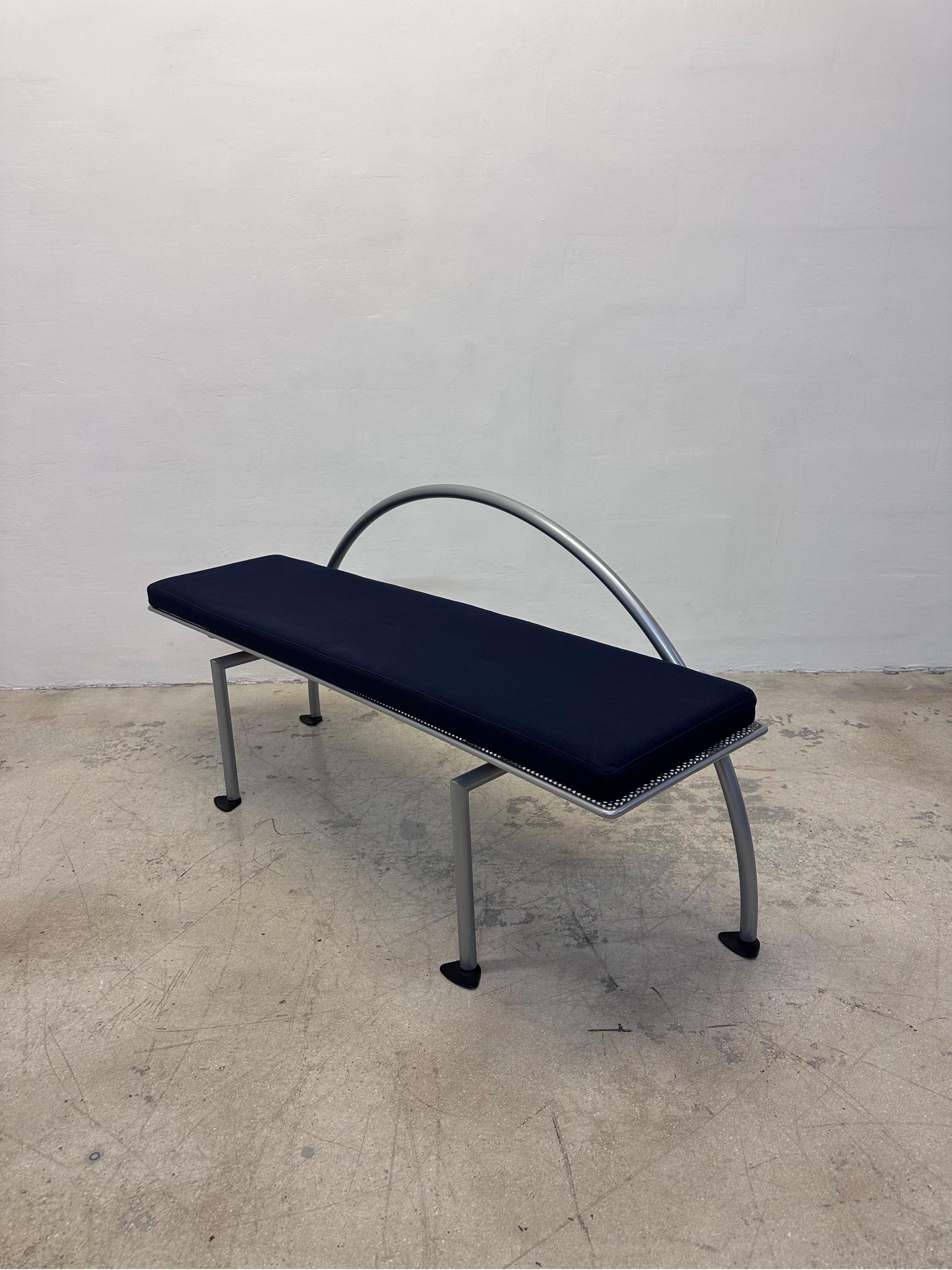 Steel Alessandro Mendini Postmodern “Karina” Bench for Baleri Italia For Sale