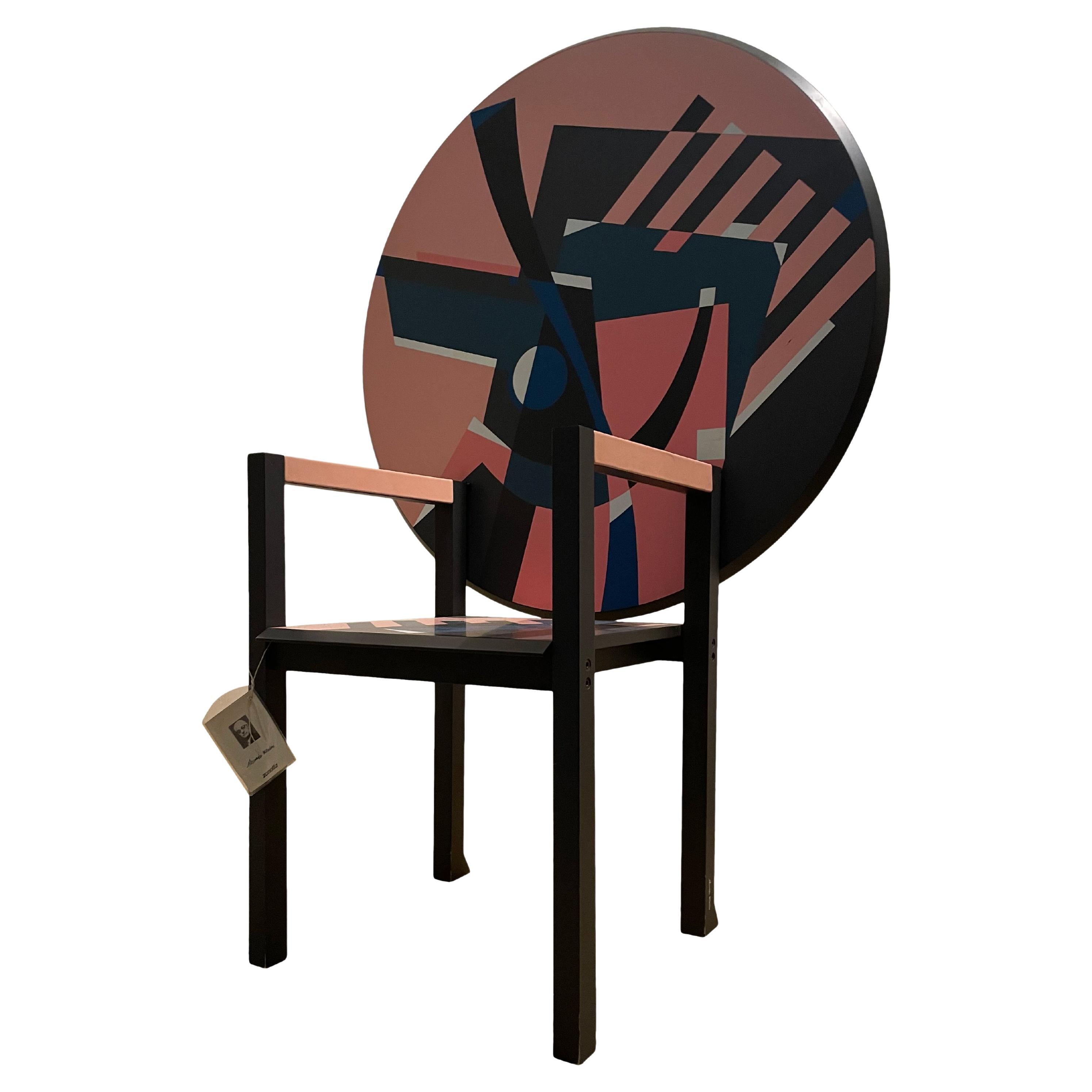 Alessandro Mendini Postmodern Zabro Armchair / Table for Zanotta, 1984 For Sale