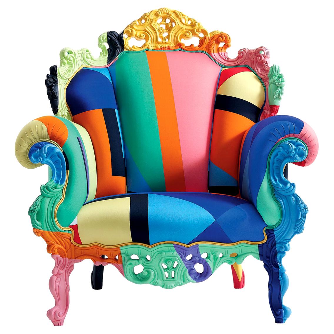 Fauteuil Geometrica Alessandro Mendini Proust en tissu multicolore, Cappellini