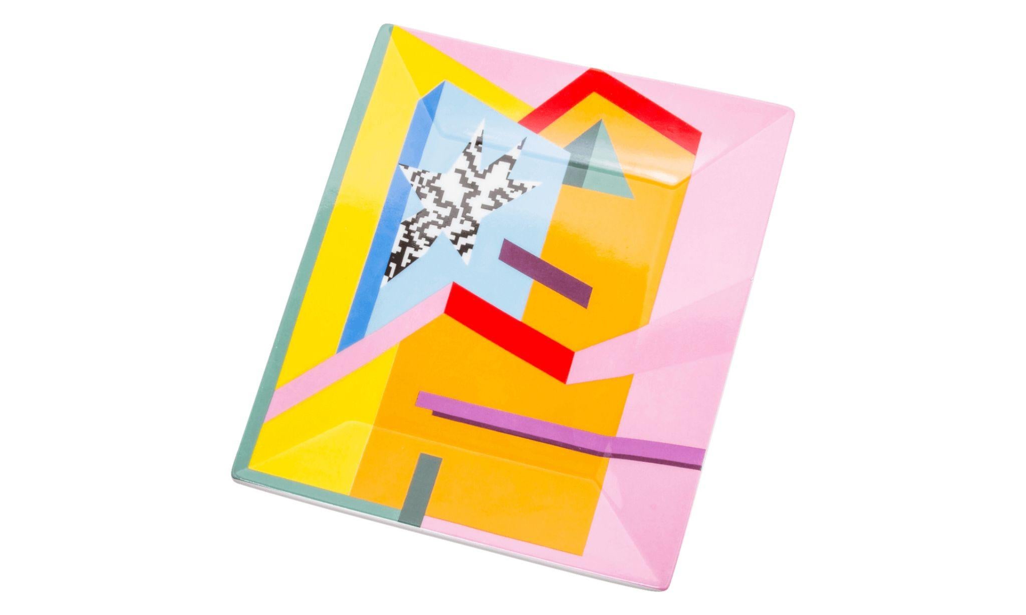 Large Abstract Ceramic Tray Designed for Supreme 5.9 inches by 7.1 inches - Sculpture by Alessandro Mendini