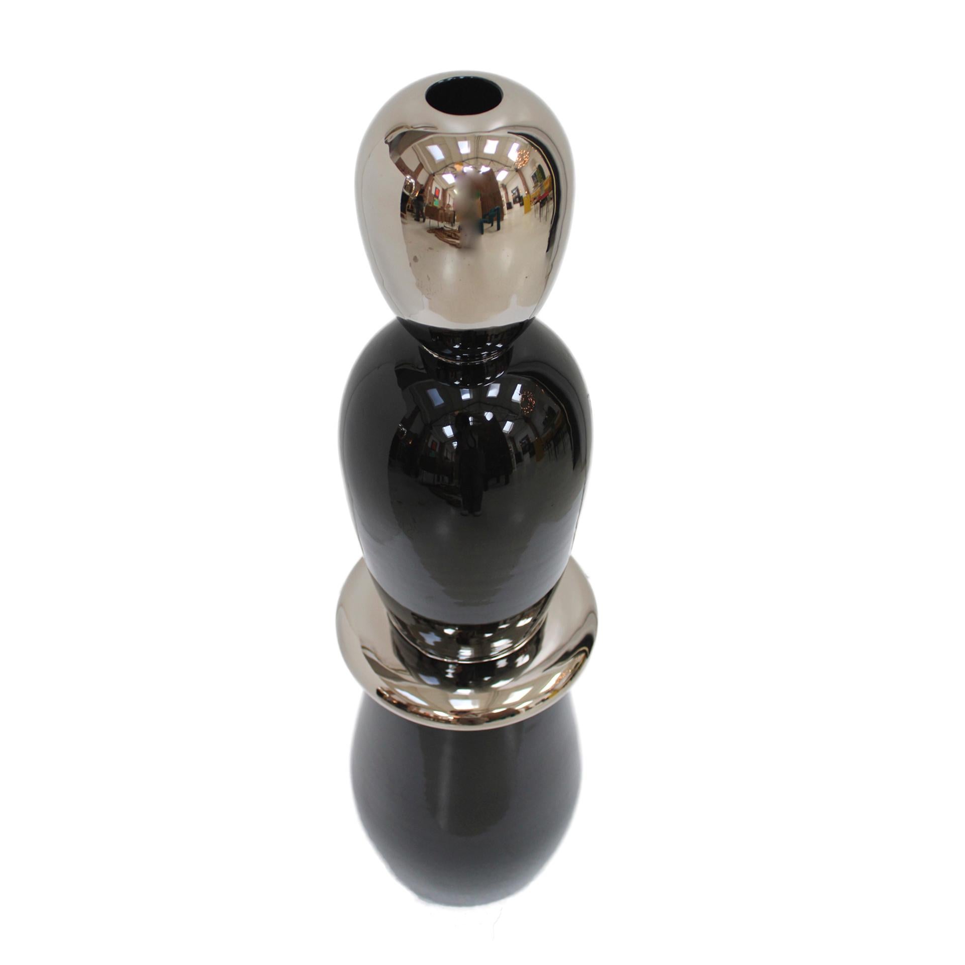 Silver Black Totem Designed by Alessandro Mendini. Italy For Sale 1