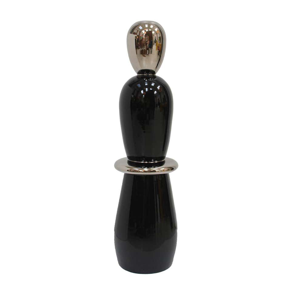 Silver Black Totem Designed by Alessandro Mendini. Italy
