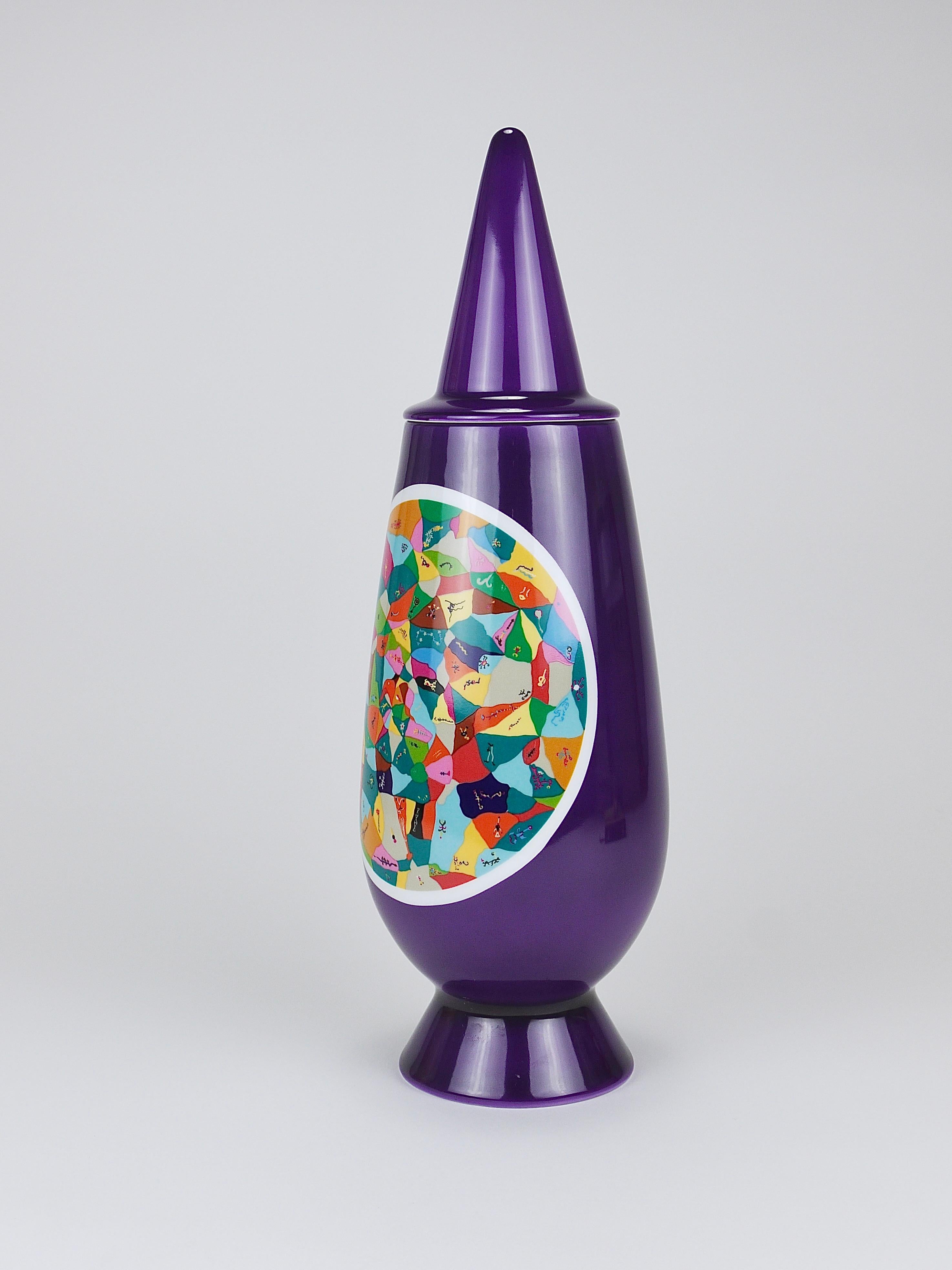 Italian Alessandro Mendini x Luigi Ontani 100% Make-Up Limited Lidded Vase, Alessi, 1992 For Sale