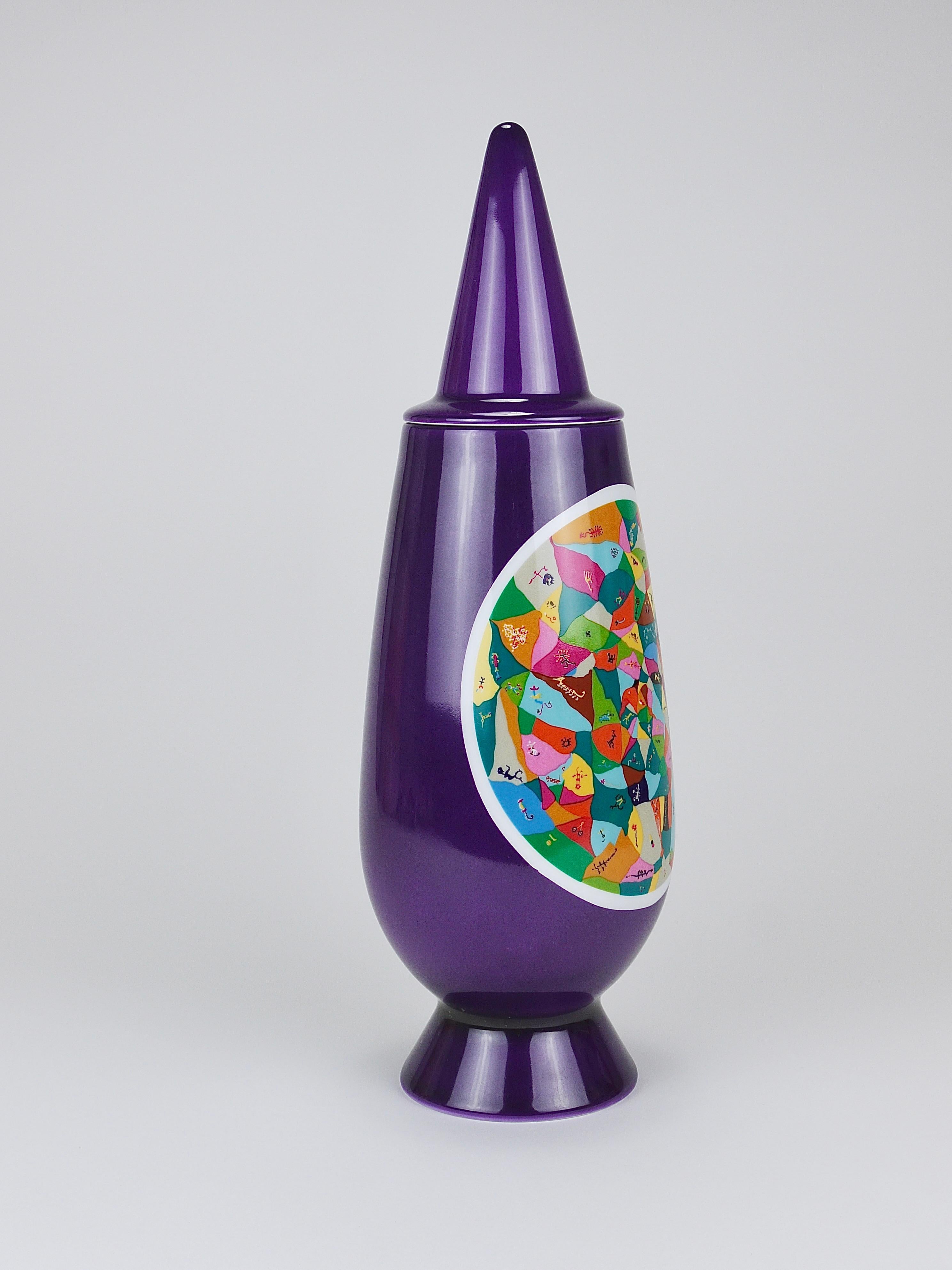 Alessandro Mendini x Luigi Ontani 100% Make-Up Limited Lidded Vase, Alessi, 1992 In Good Condition For Sale In Vienna, AT
