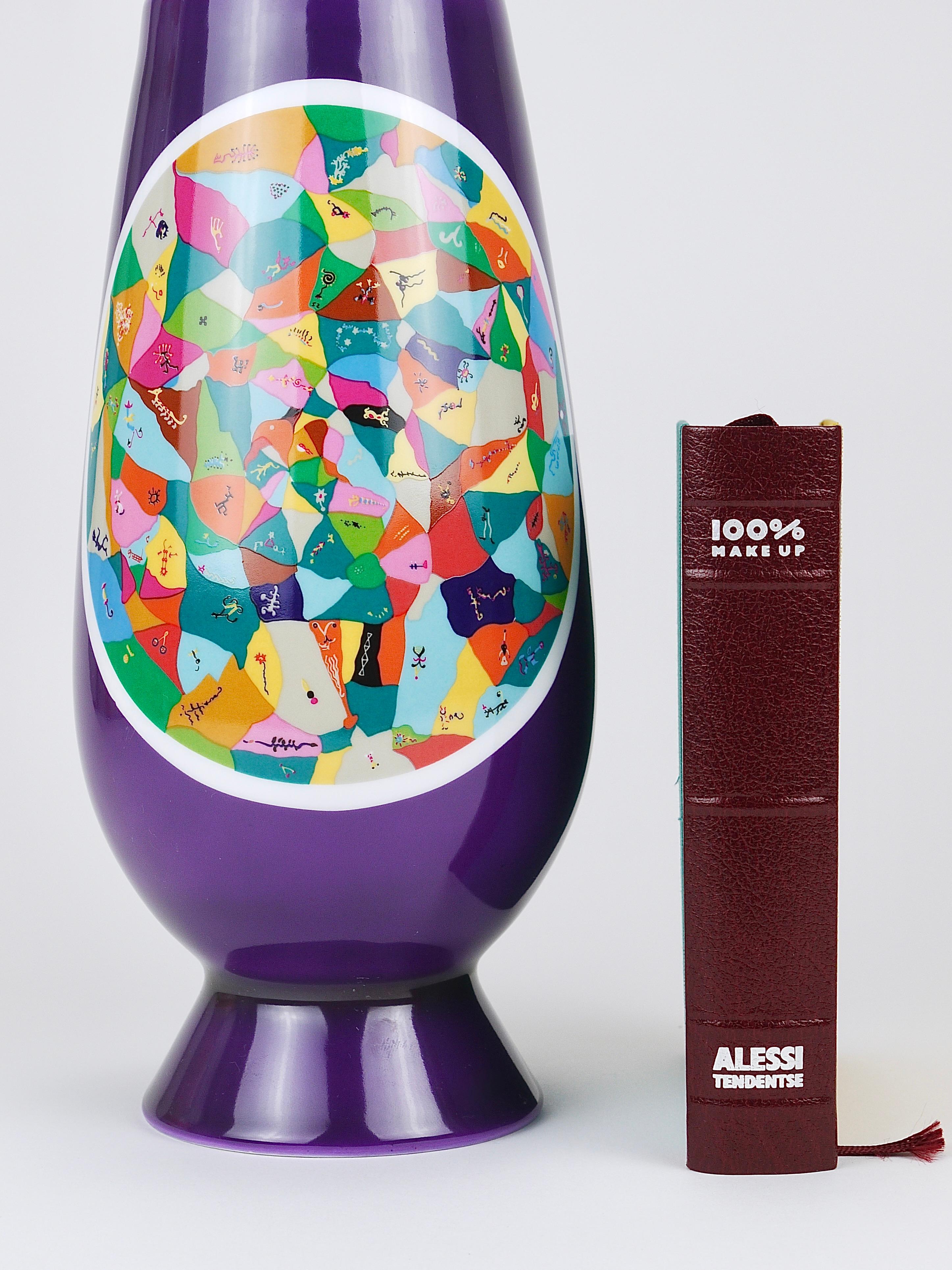Late 20th Century Alessandro Mendini x Luigi Ontani 100% Make-Up Limited Lidded Vase, Alessi, 1992 For Sale