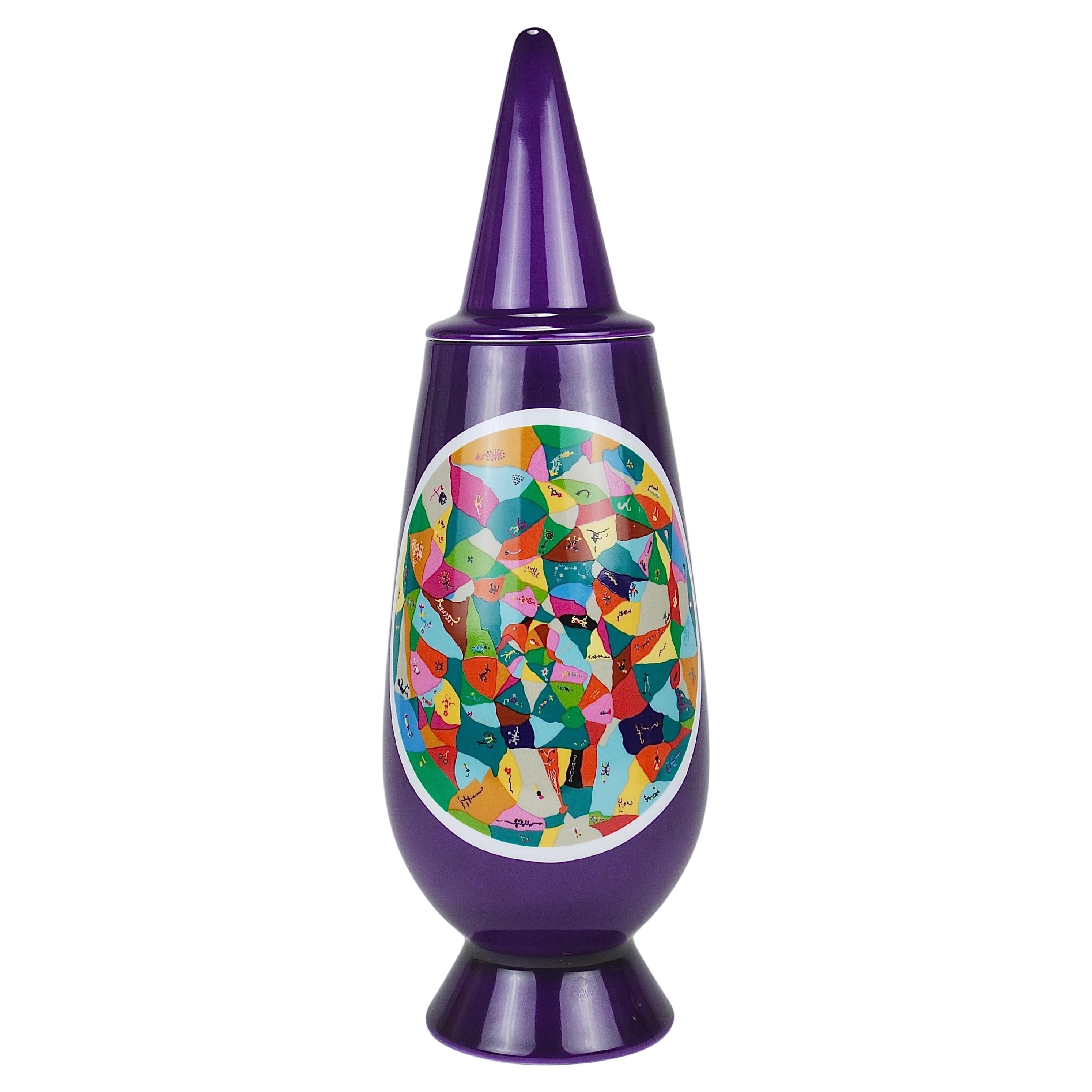 Alessandro Mendini x Luigi Ontani 100% Make-Up Limited Lidded Vase, Alessi, 1992 For Sale