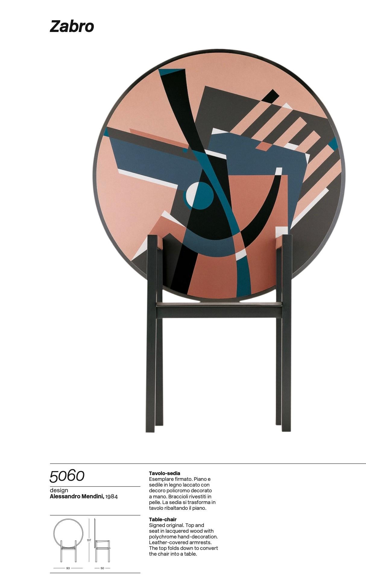 Alessandro Mendini 'Zabro' Chair Table for Zanotta, Original 1984 Prod, Signed en vente 2