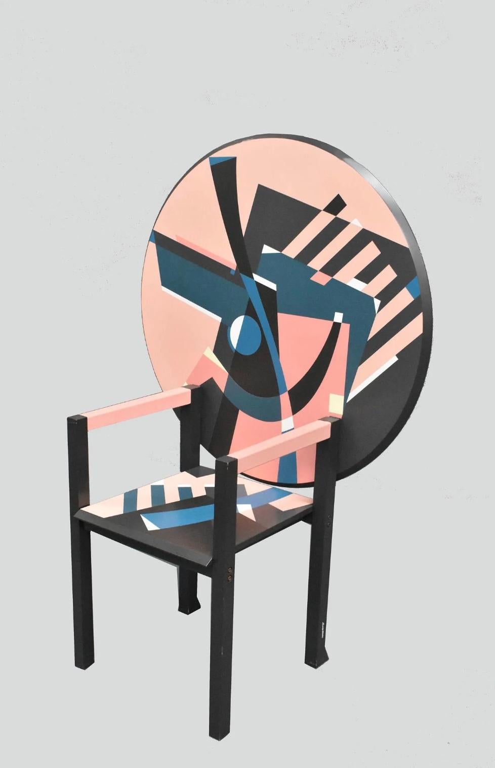 Postmoderne Alessandro Mendini 'Zabro' Chair Table for Zanotta, Original 1984 Prod, Signed en vente