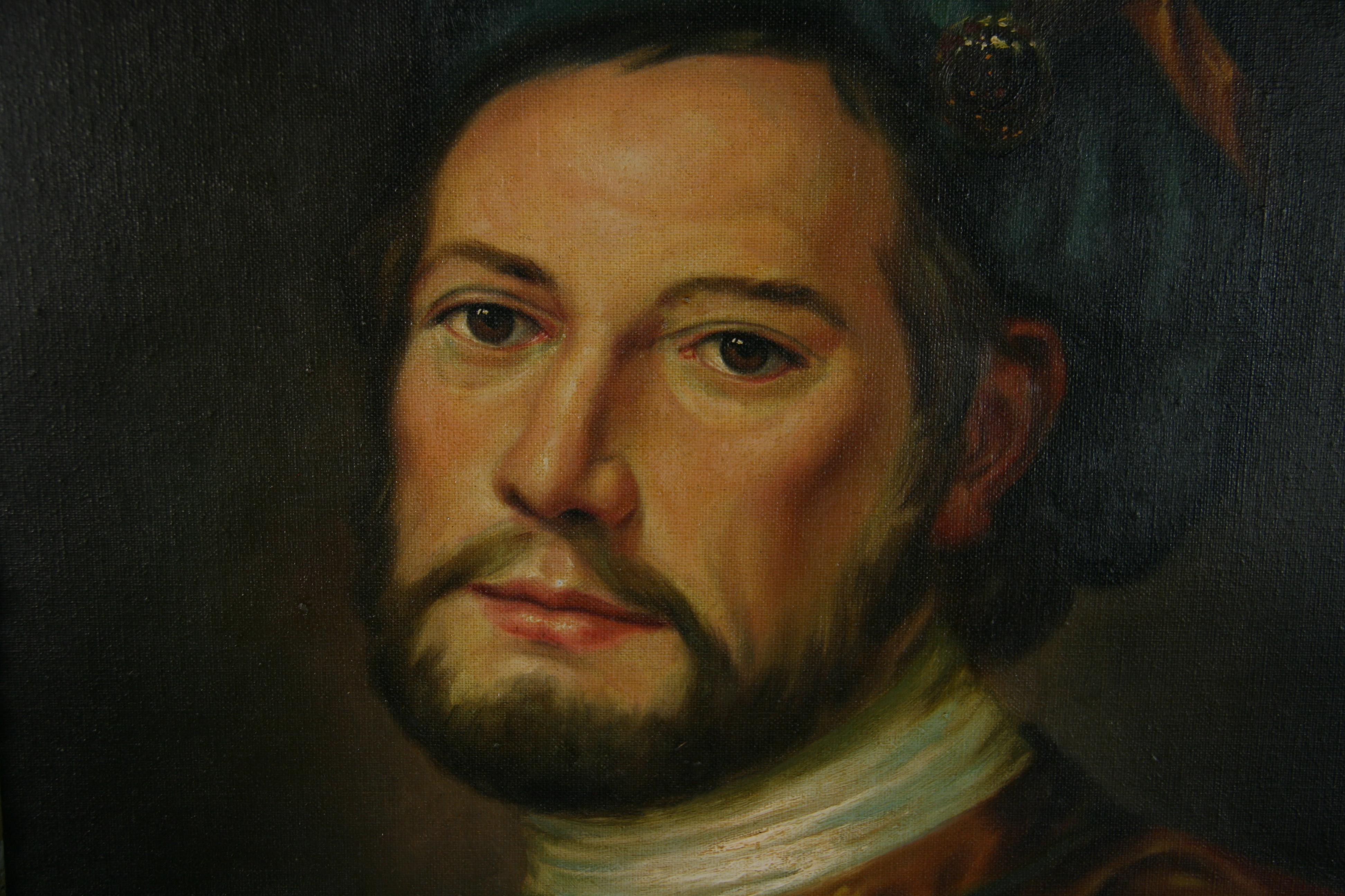  Antique Italian Renaissance Prince Portrait oil Painting 1940 For Sale 2