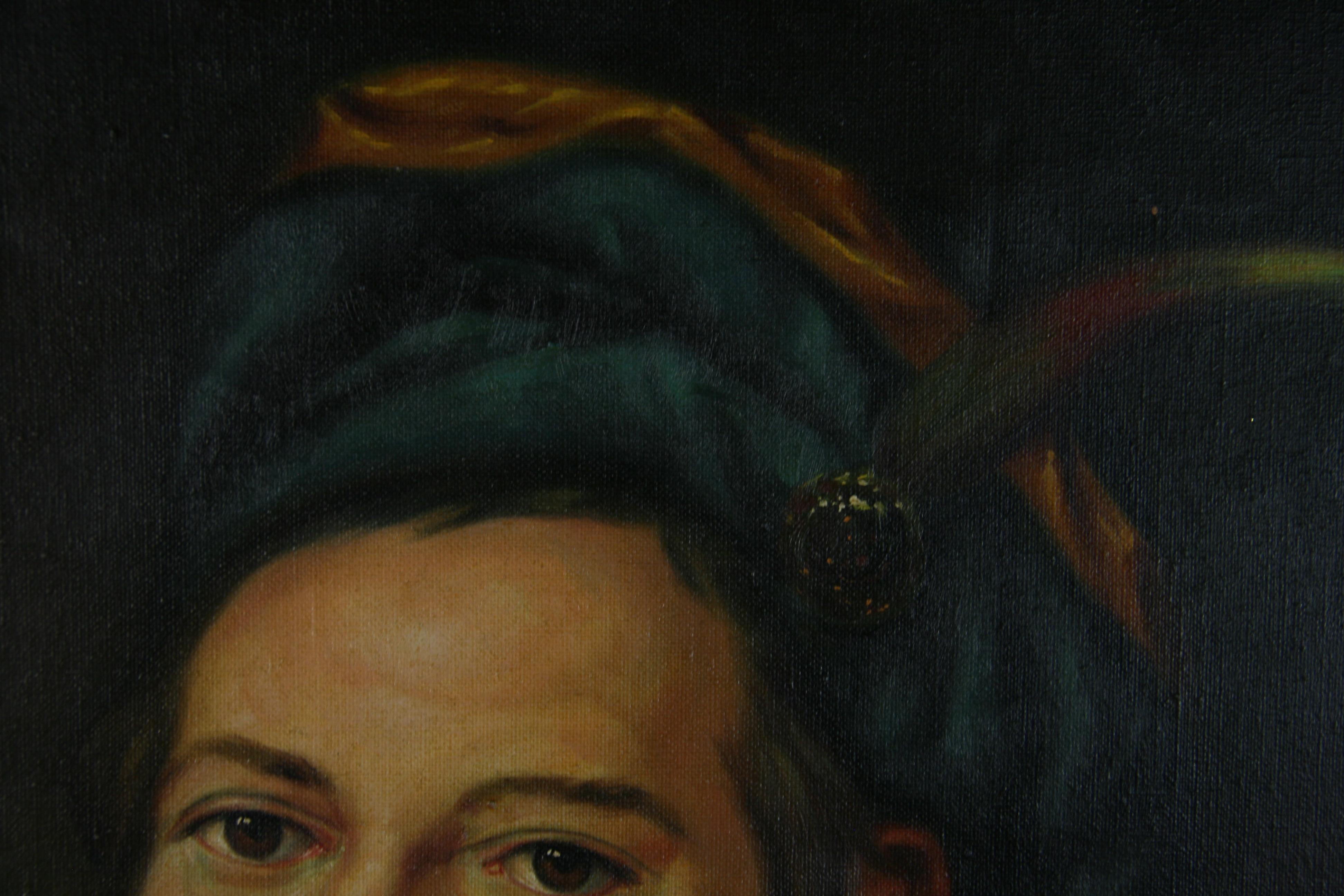  Antique Italian Renaissance Prince Portrait oil Painting 1940 For Sale 3