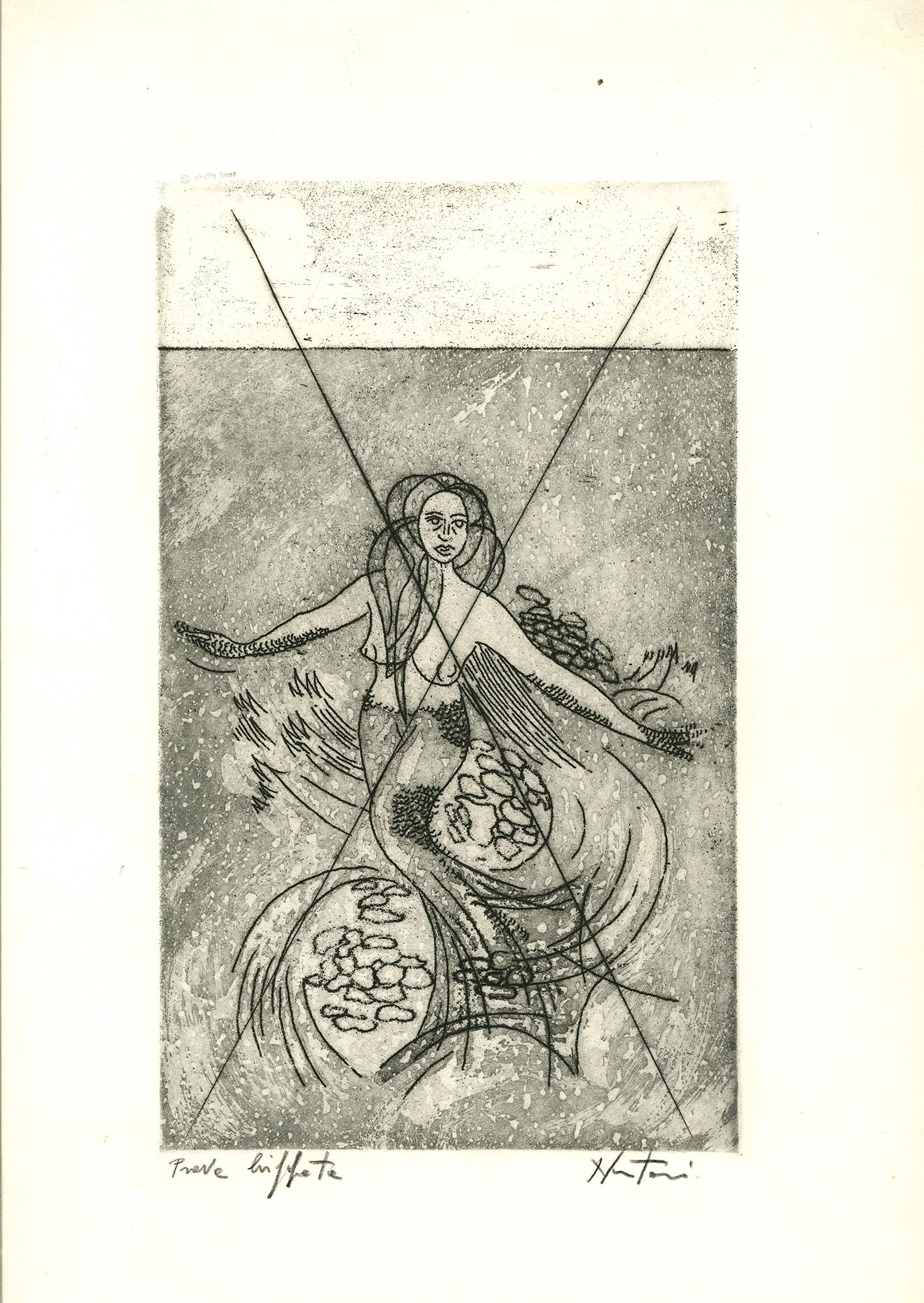 Ein farbenfroher, mythologischer Frauenakt und ein Meerjungfrauenporträt desselben Künstlers.

Farblithographie auf weißem Velin, 18 1/4 x 11 3/4 Zoll (462 x 297 mm), vollrandig. Signiert und bezeichnet Épreuve d'Artiste in schwarzem Bleistift am
