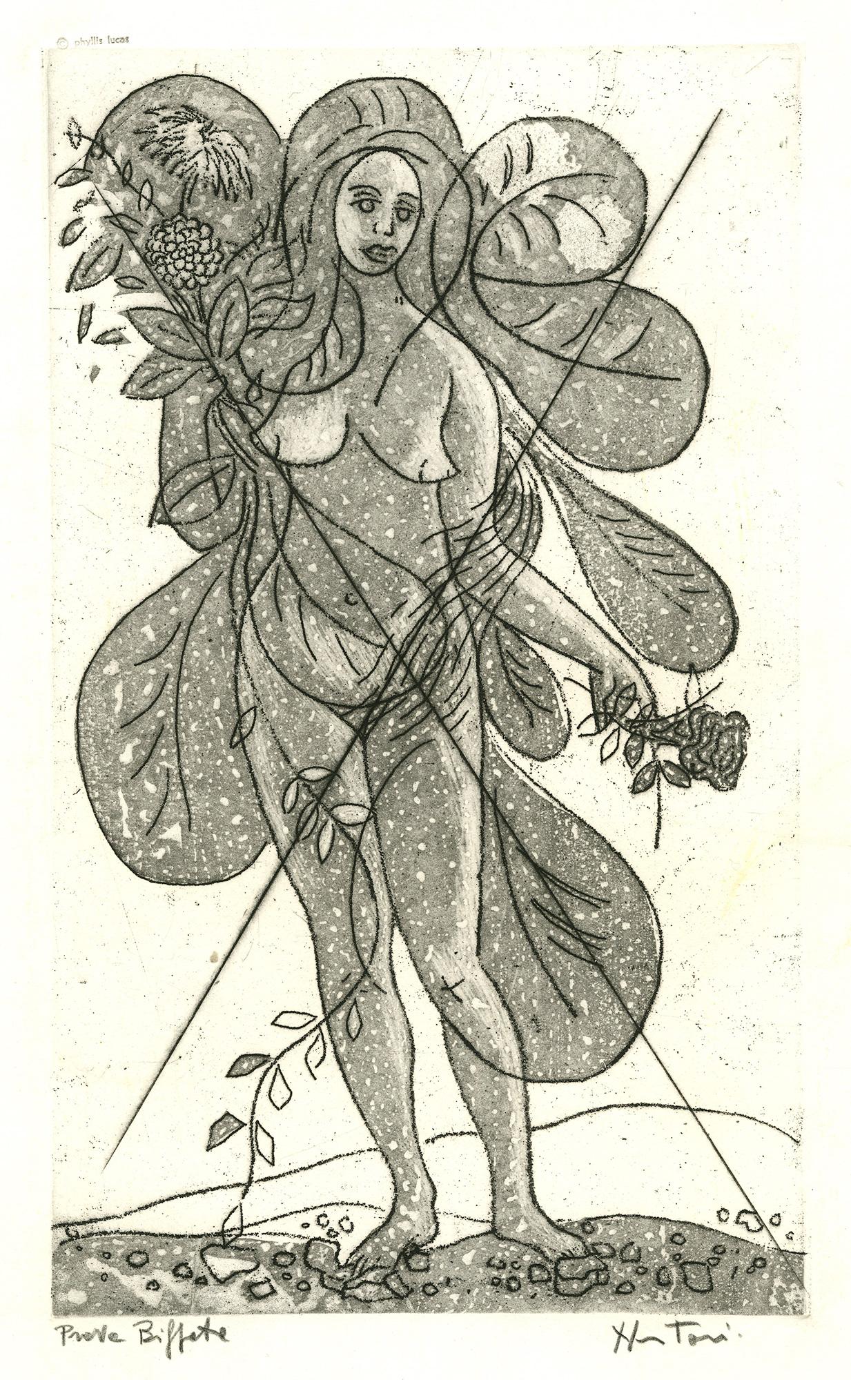 Leaves of Love-Orange Lady plus signed/numbered trial proof after cancellationi) - Modern Print by Alessandro Nastasio