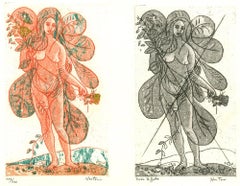 Leaves of Love-Orange Lady plus signed/numbered trial proof after cancellationi)
