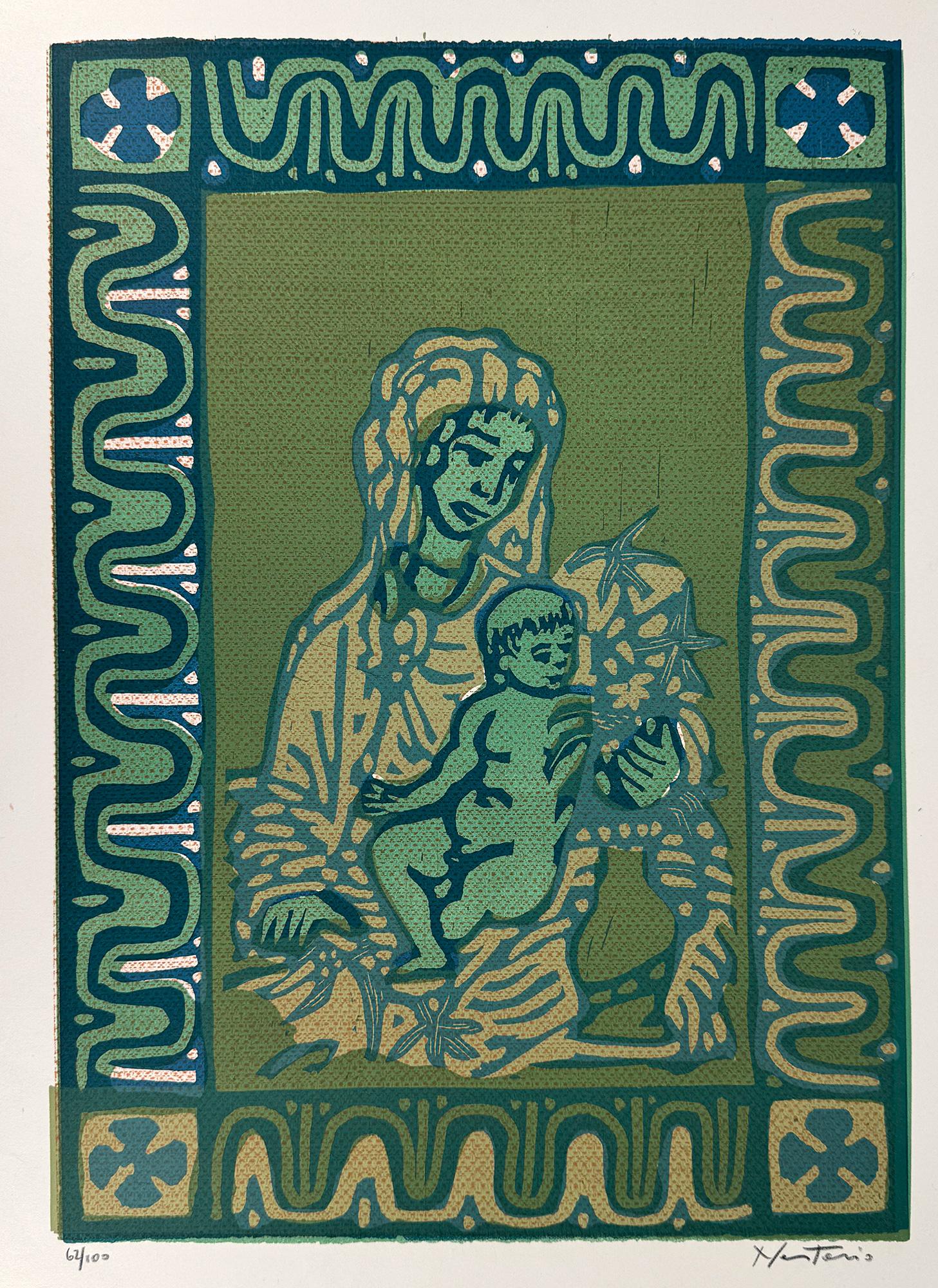 Figurative Print Alessandro Nastasio - Mère et enfant