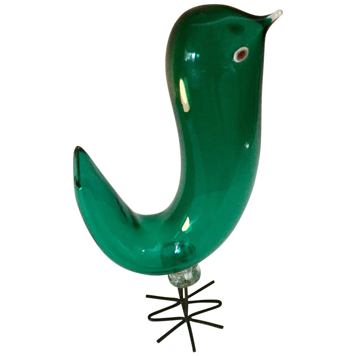 Alessandro Pianon for Vistosi Murano J Shaped Pulcino Bird For Sale