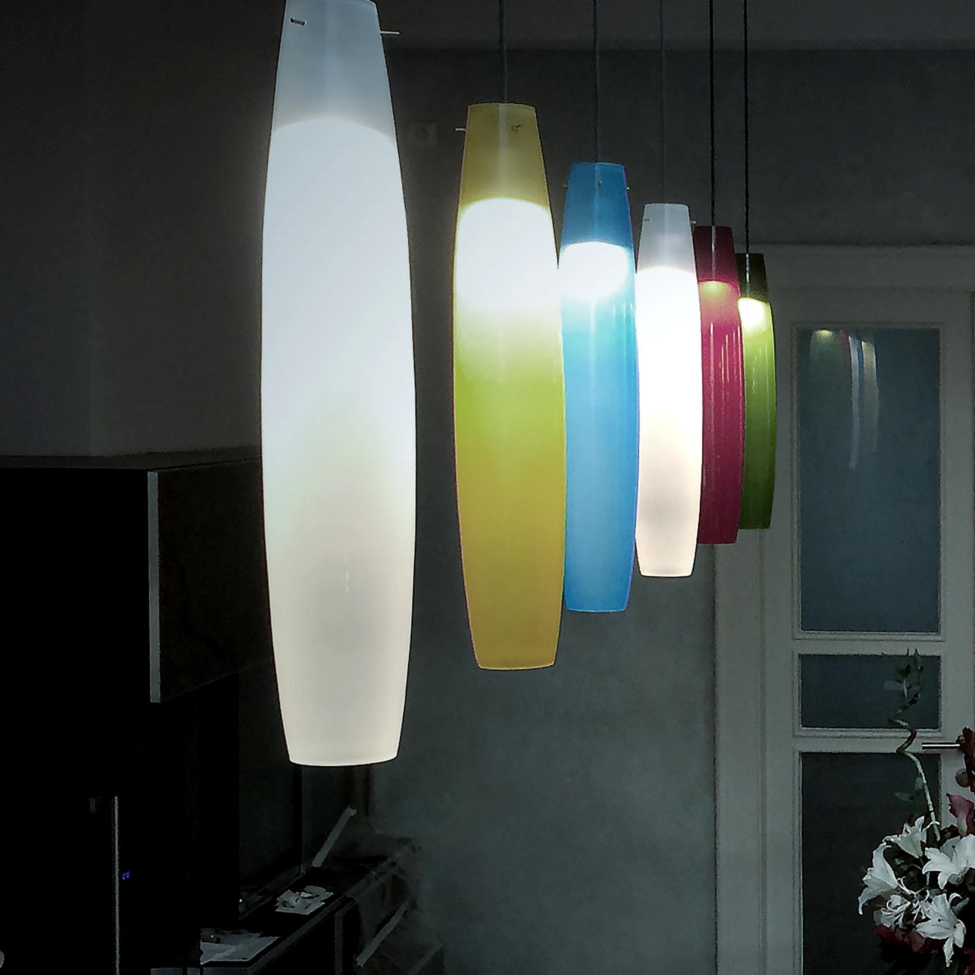 Alessandro Pianon White Glass Pendants for Vistosi, Italy, 1960s In Excellent Condition For Sale In BUDAPEST, HU