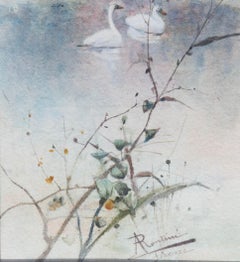 Art Nouveau Painting of a Maiden and Mischievous Cupids 19th Century by Rontini