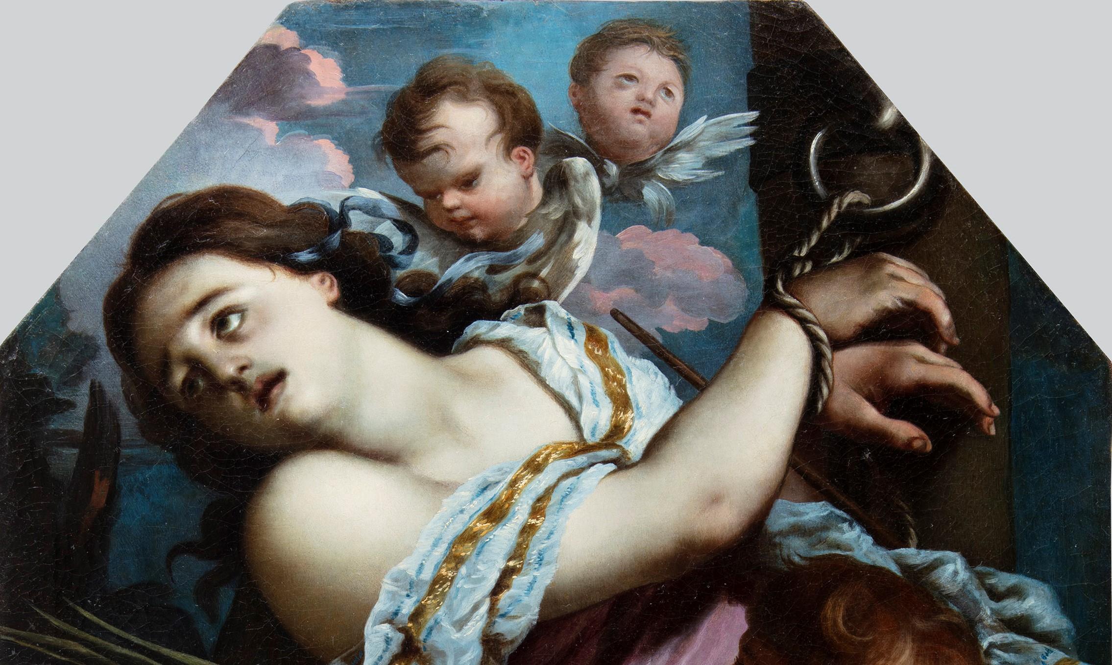 Alessandro Rosi (Florencia 1627-1697) 'Santa Cristina de Bolsena y el ángel'. Aceitado en venta