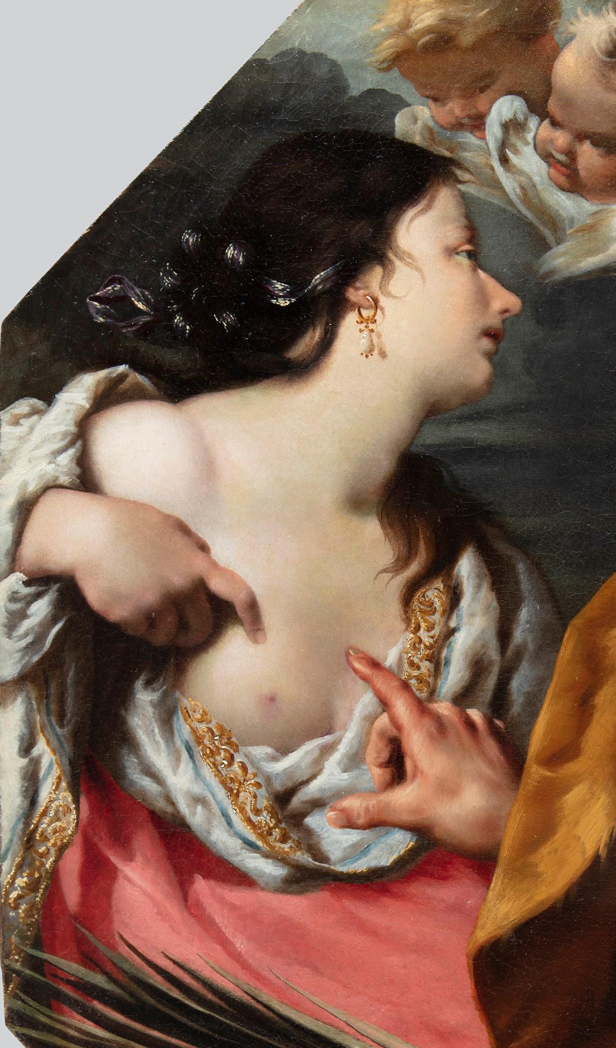 Alessandro Rosi (Florencia 1627-1697) 'Santa Águeda curada por San Pedro'. en Bueno estado para la venta en Milano, IT