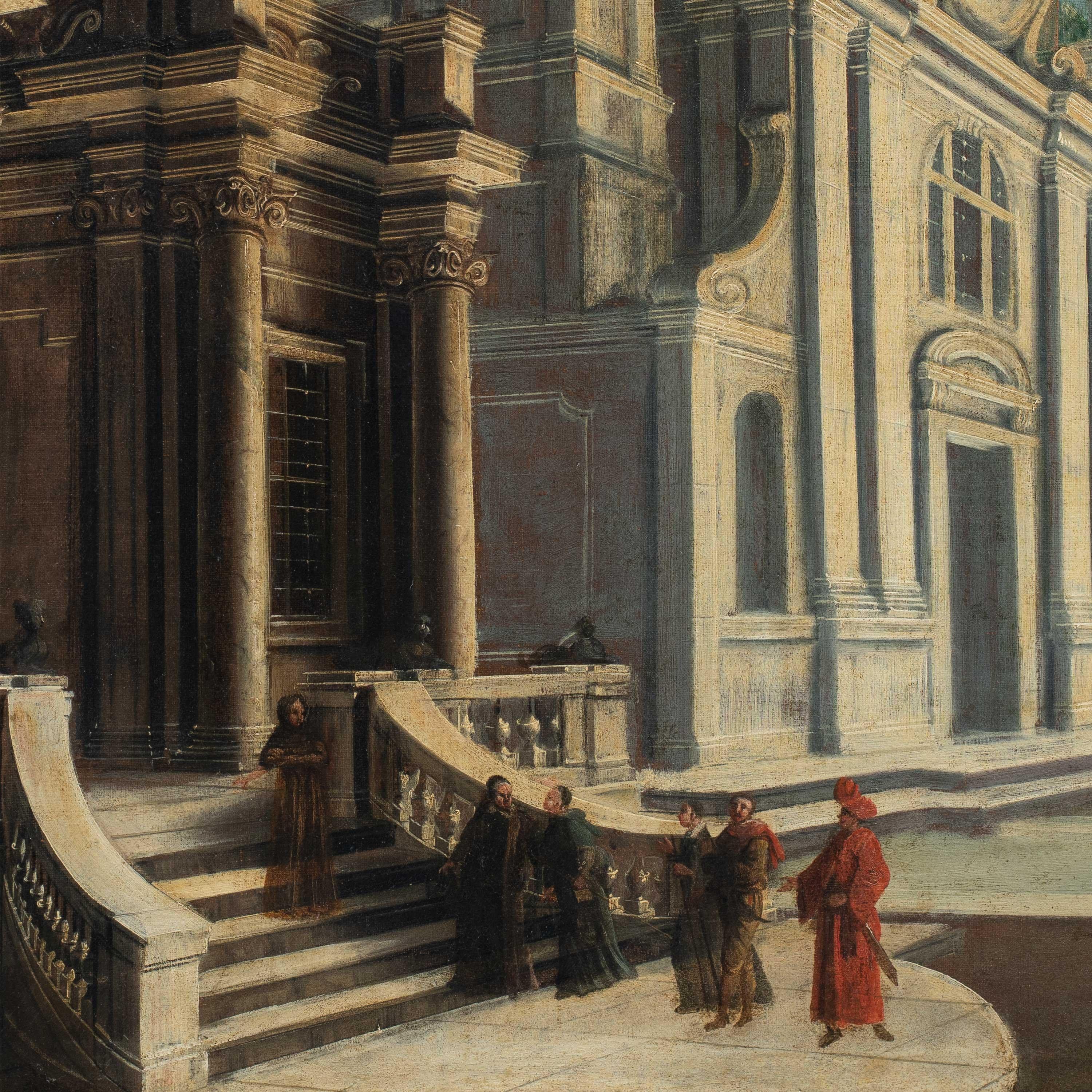 Alessandro Salucci (maestro italiano) - Paisaje del siglo XVII Capriccio en venta 1