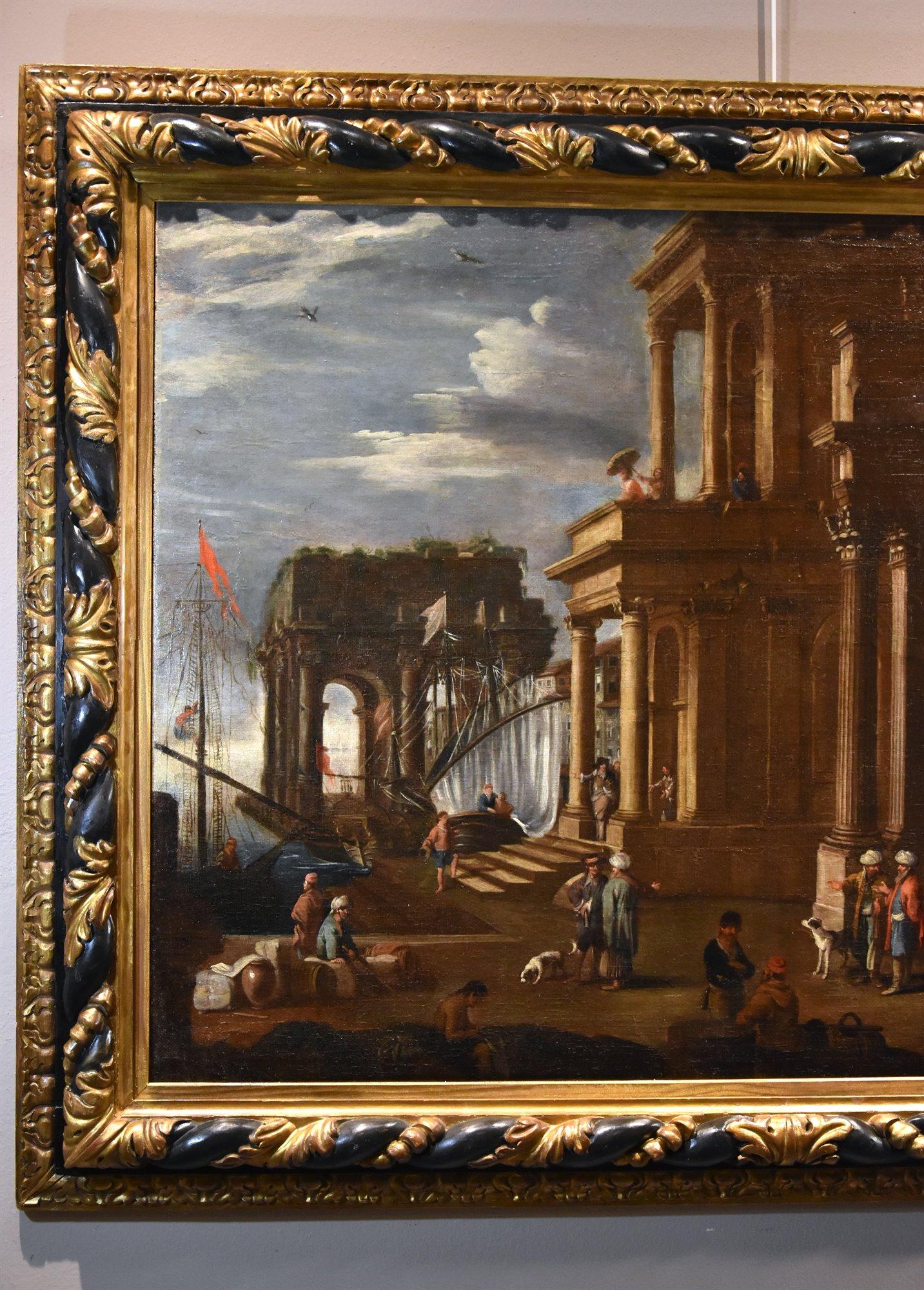 Landschaft Capriccio Salucci Gemälde 17. Jahrhundert Öl auf Leinwand Alter Meister Italien im Angebot 8