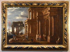 Landschaft Capriccio Salucci Gemälde 17. Jahrhundert Öl auf Leinwand Alter Meister Italien