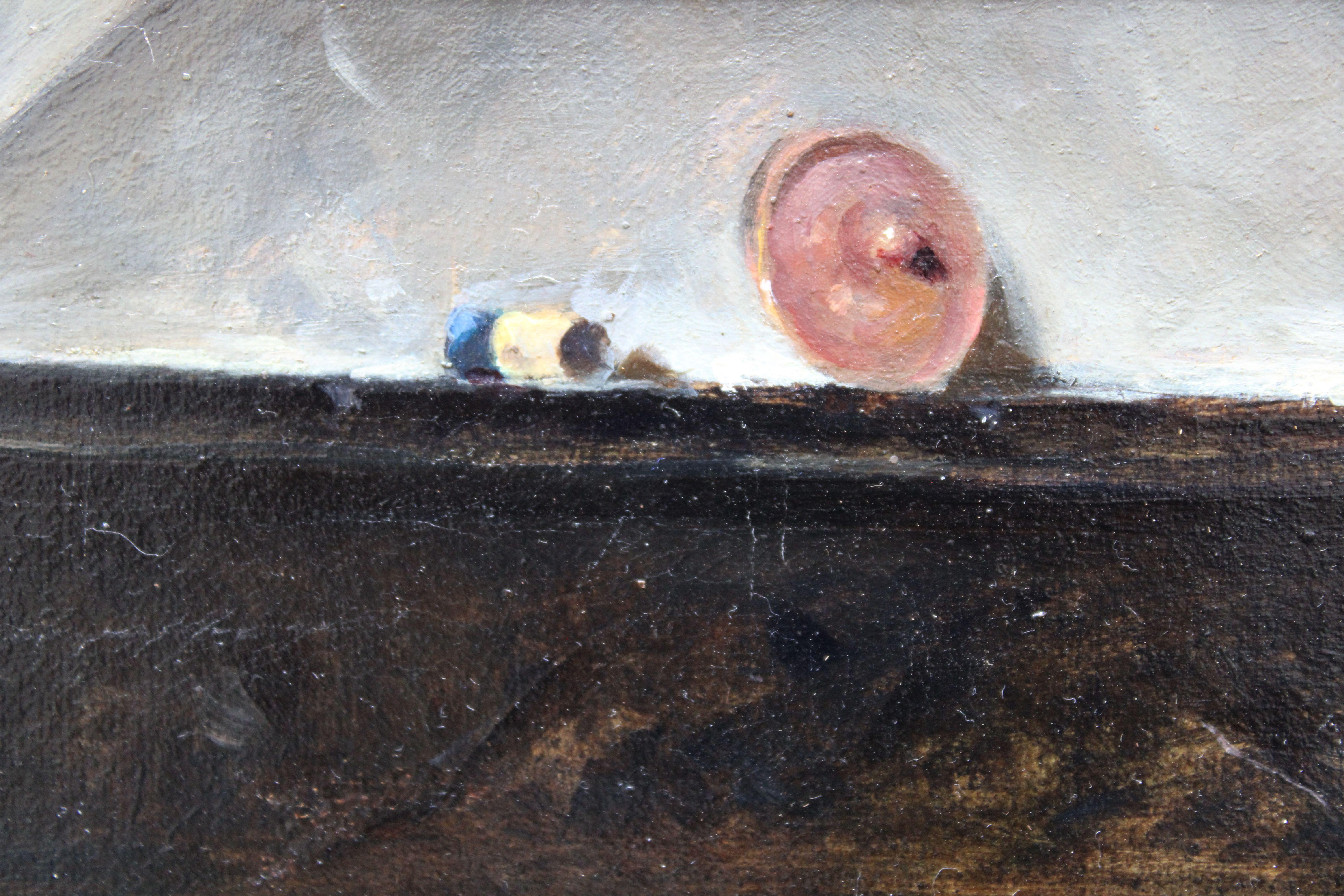 Interior scene. Oil on canvas, 40.5x67 cm For Sale 6