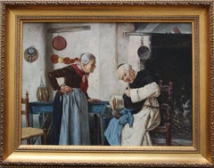 Interior scene. Oil on canvas, 40.5x67 cm