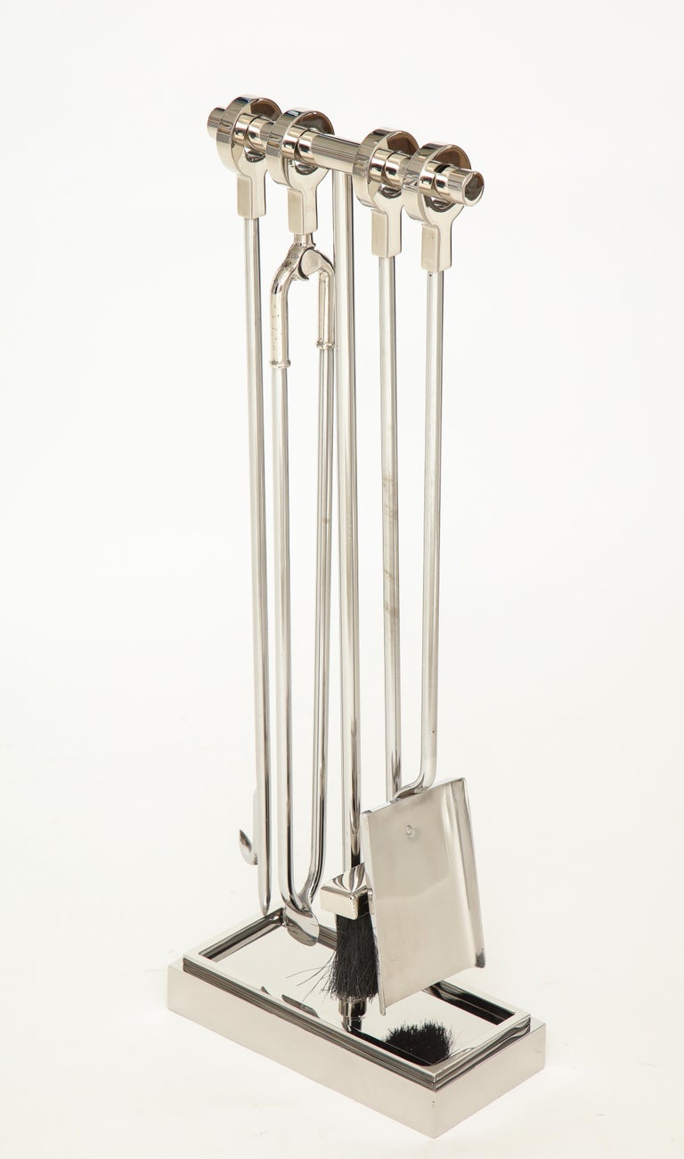 Alessandro Steel, Chrome Fireplace Tools at 1stDibs