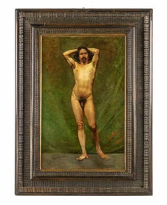 Nudo maschile - Pittura ad olio - 1882