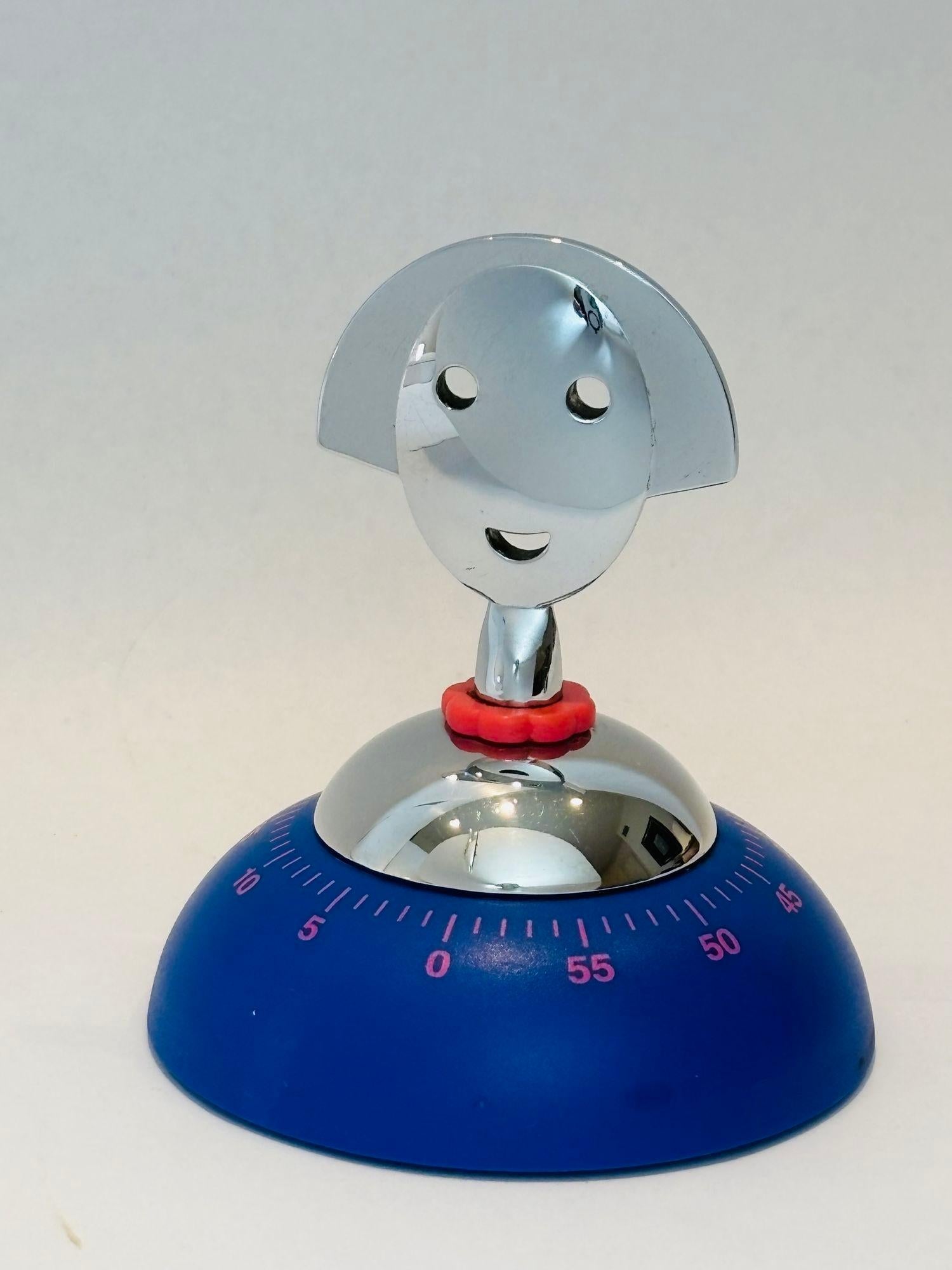 Temporizador de cocina Alessi Anna de Alessandro Mendini en azul Posmoderno en venta