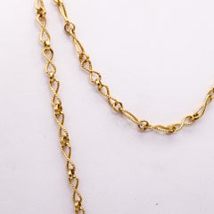 Alessi Domenico 1970 Retro Modern Twisted Long Chain In Solid 18Kt Yellow Gold