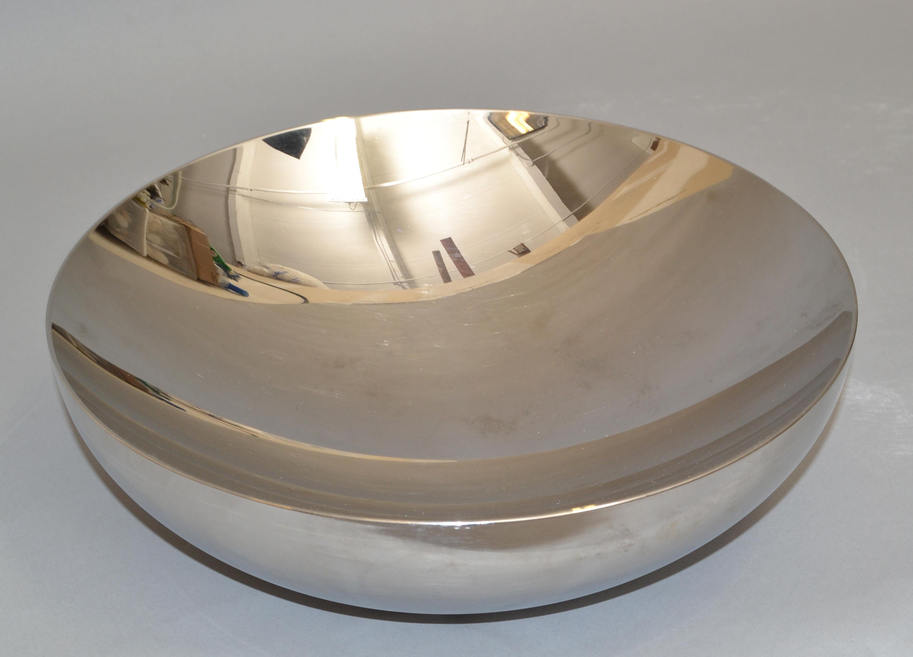 Alessi Durbino Lomazzi Inox 18/10 Stainless Steel Double Wall Serving Bowl Italy In Good Condition For Sale In Miami, FL