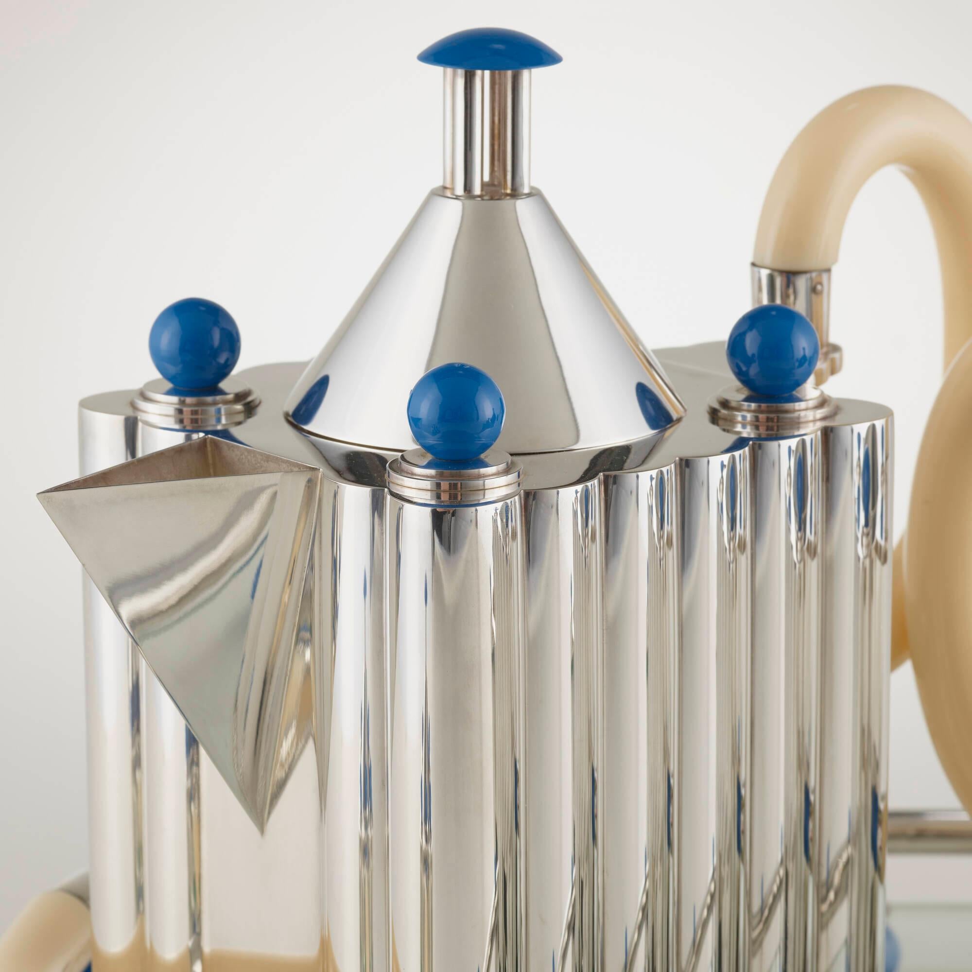 ALESSI Michael Graves Tee & Kaffee Piazza mit Tablett / Italienisches Silber im Angebot 1
