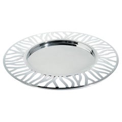 Alessi Plateau rond en acier inoxydable poli Postmoderne