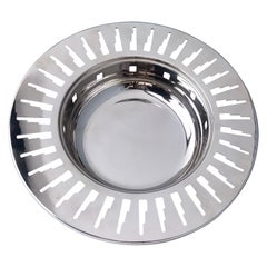 Alessi Stainless Steel Cutout Skyscraper Footed Trinket Bowl or Centerpiece
