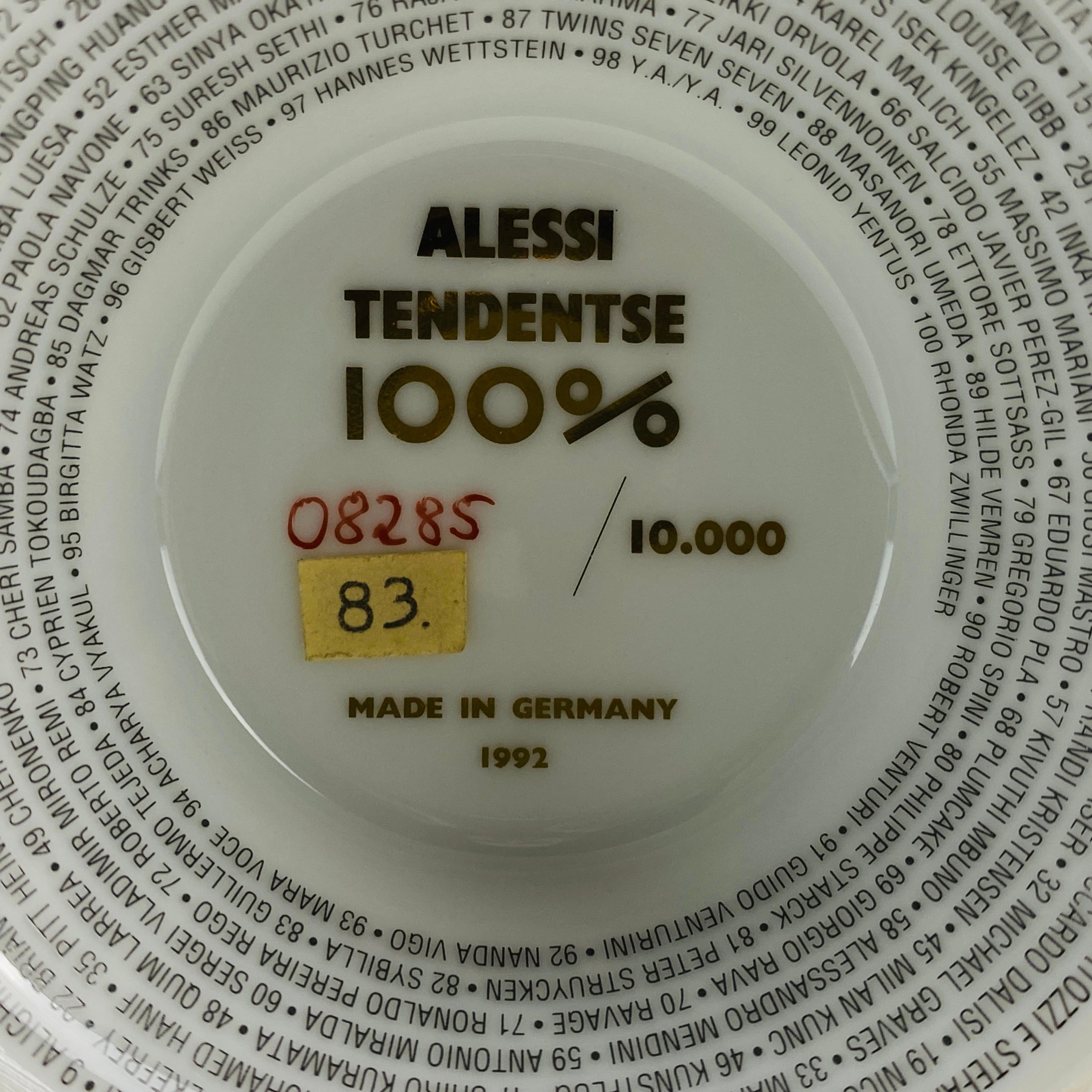 Alessi Tendentse-Vase von Guillermo Tejeda für A. Mendini 100 % Make-Up-Serie N83 im Angebot 4
