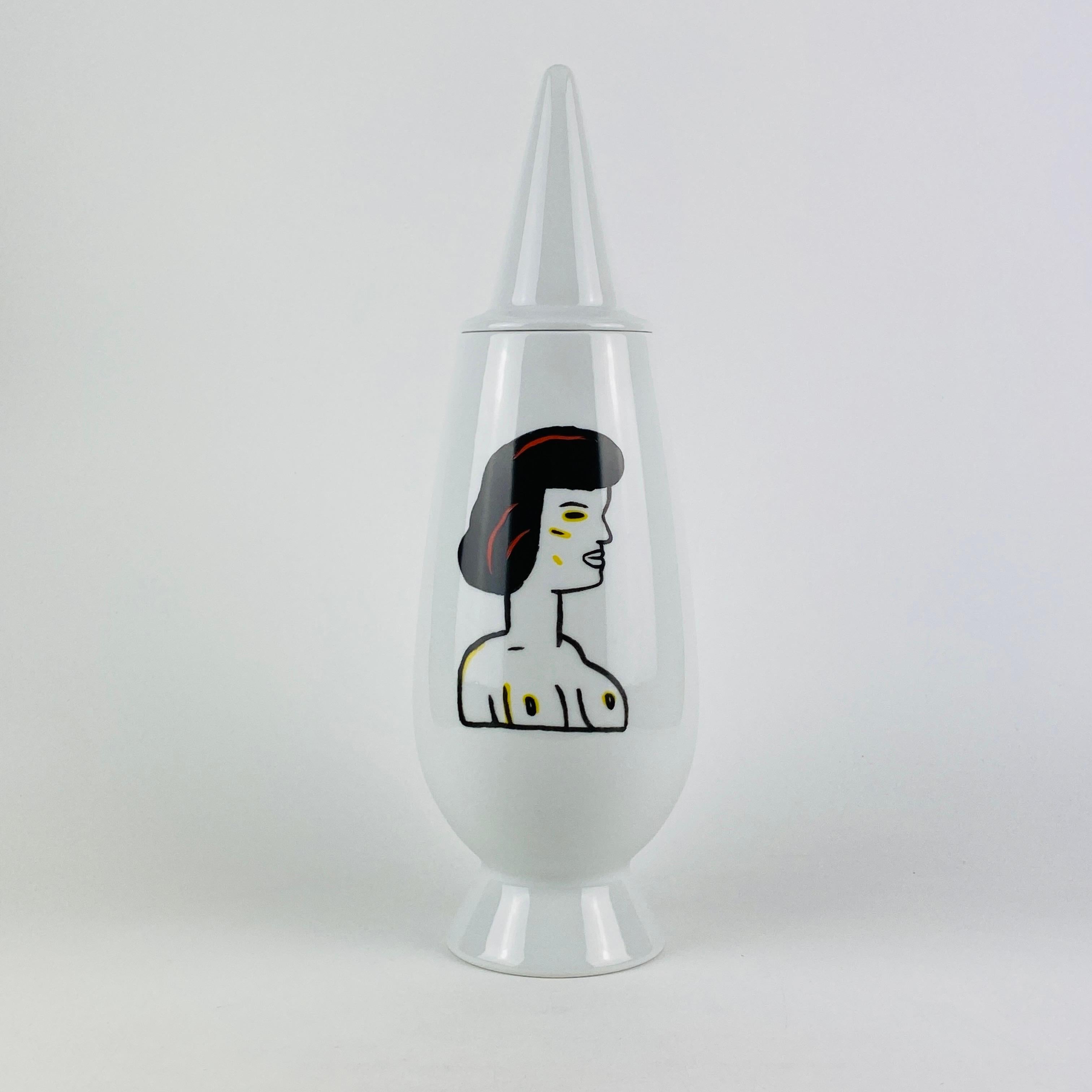 Alessi Tendentse-Vase von Guillermo Tejeda für A. Mendini 100 % Make-Up-Serie N83 im Angebot 5