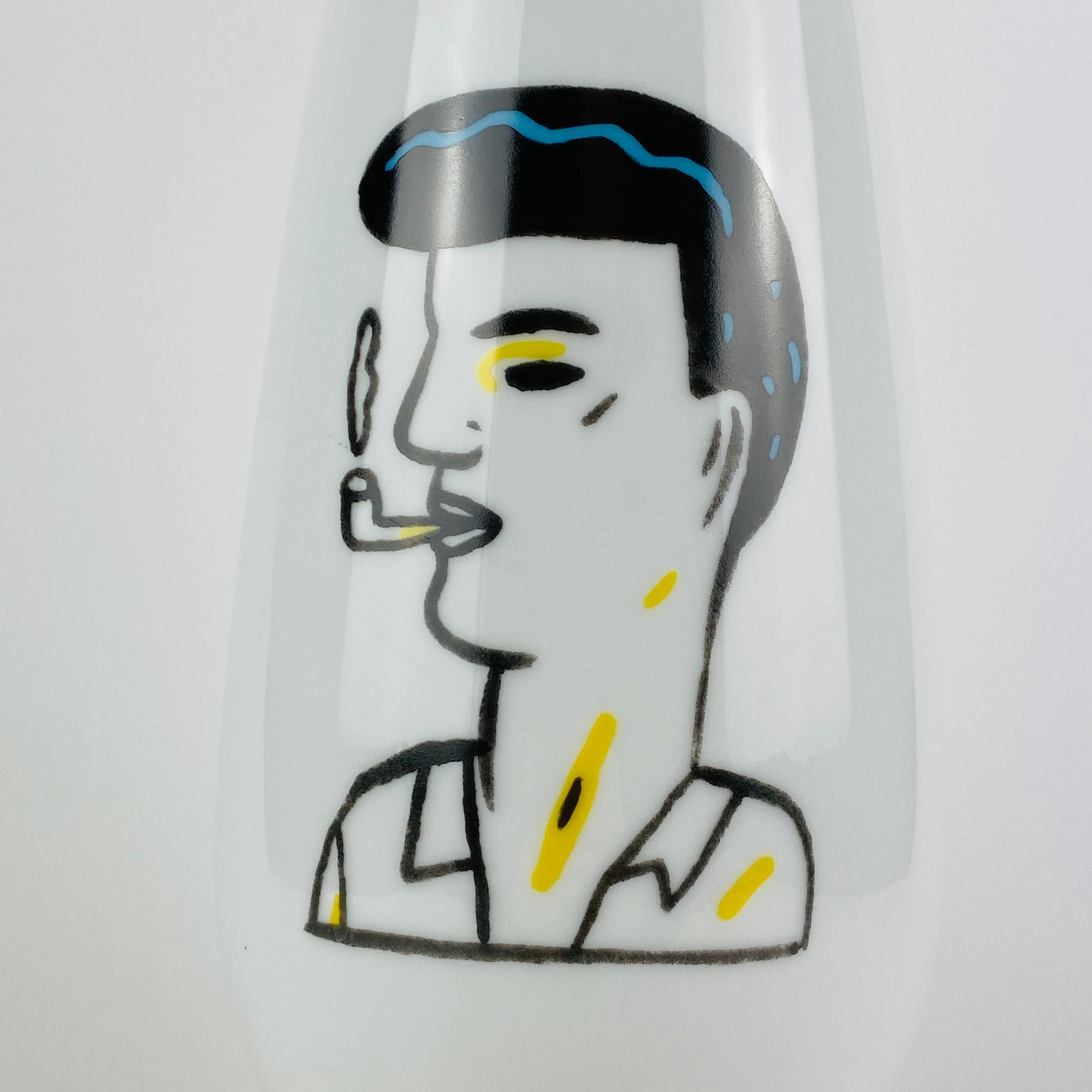 Mid-Century Modern Alessi Tendentse Vase by Guillermo Tejeda for A. Mendini 100% Make-Up Series N83 For Sale