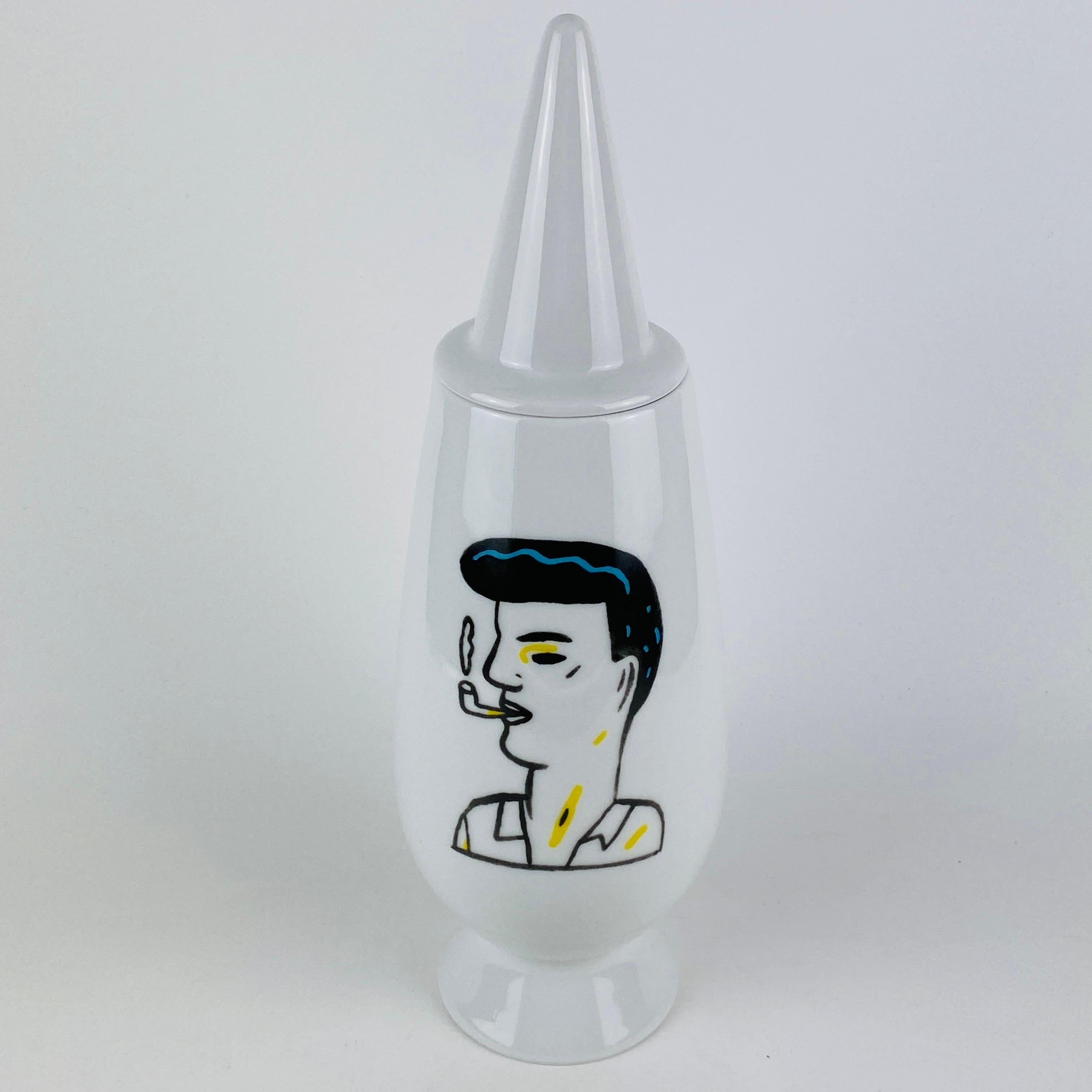 Italian Alessi Tendentse Vase by Guillermo Tejeda for A. Mendini 100% Make-Up Series N83 For Sale