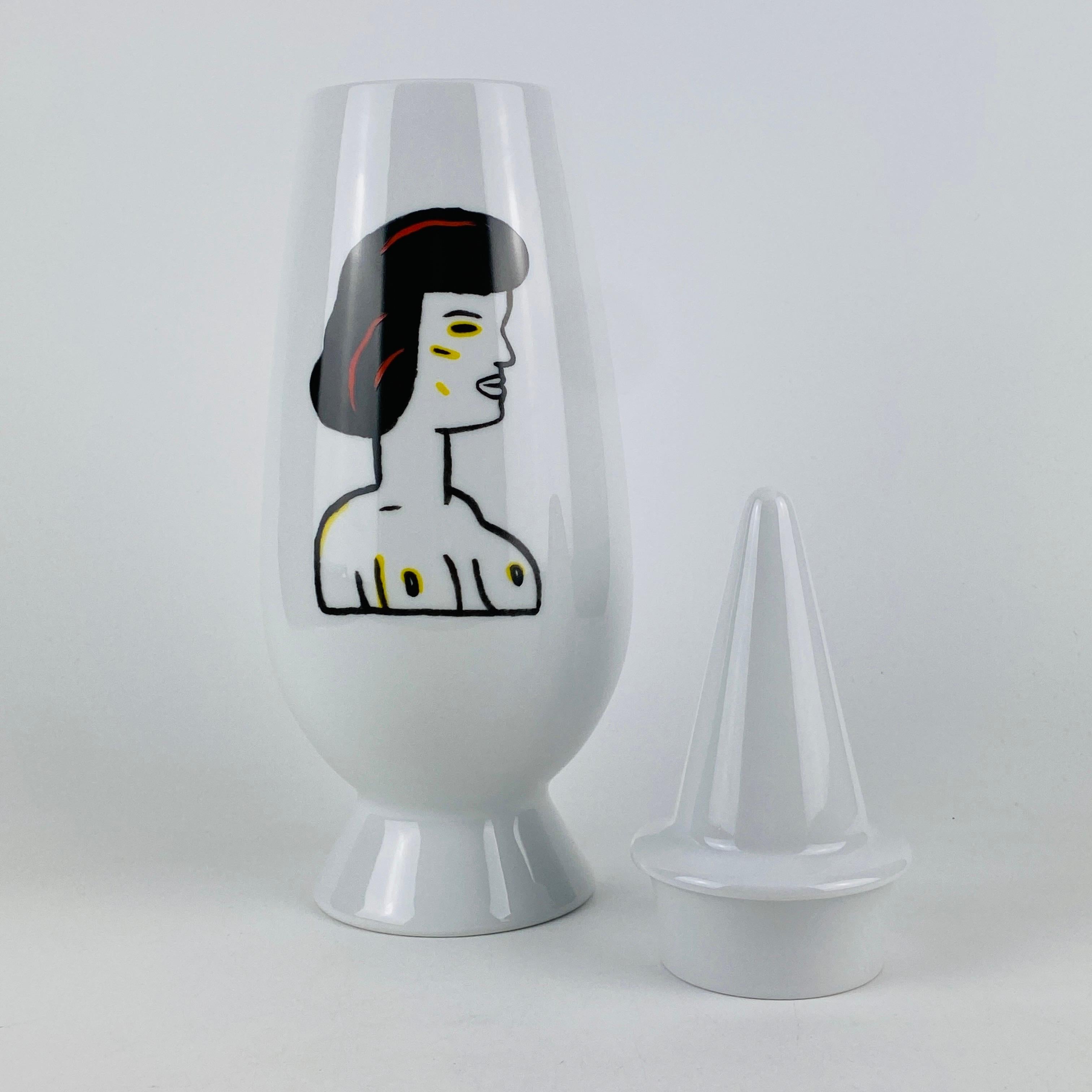 20th Century Alessi Tendentse Vase by Guillermo Tejeda for A. Mendini 100% Make-Up Series N83 For Sale