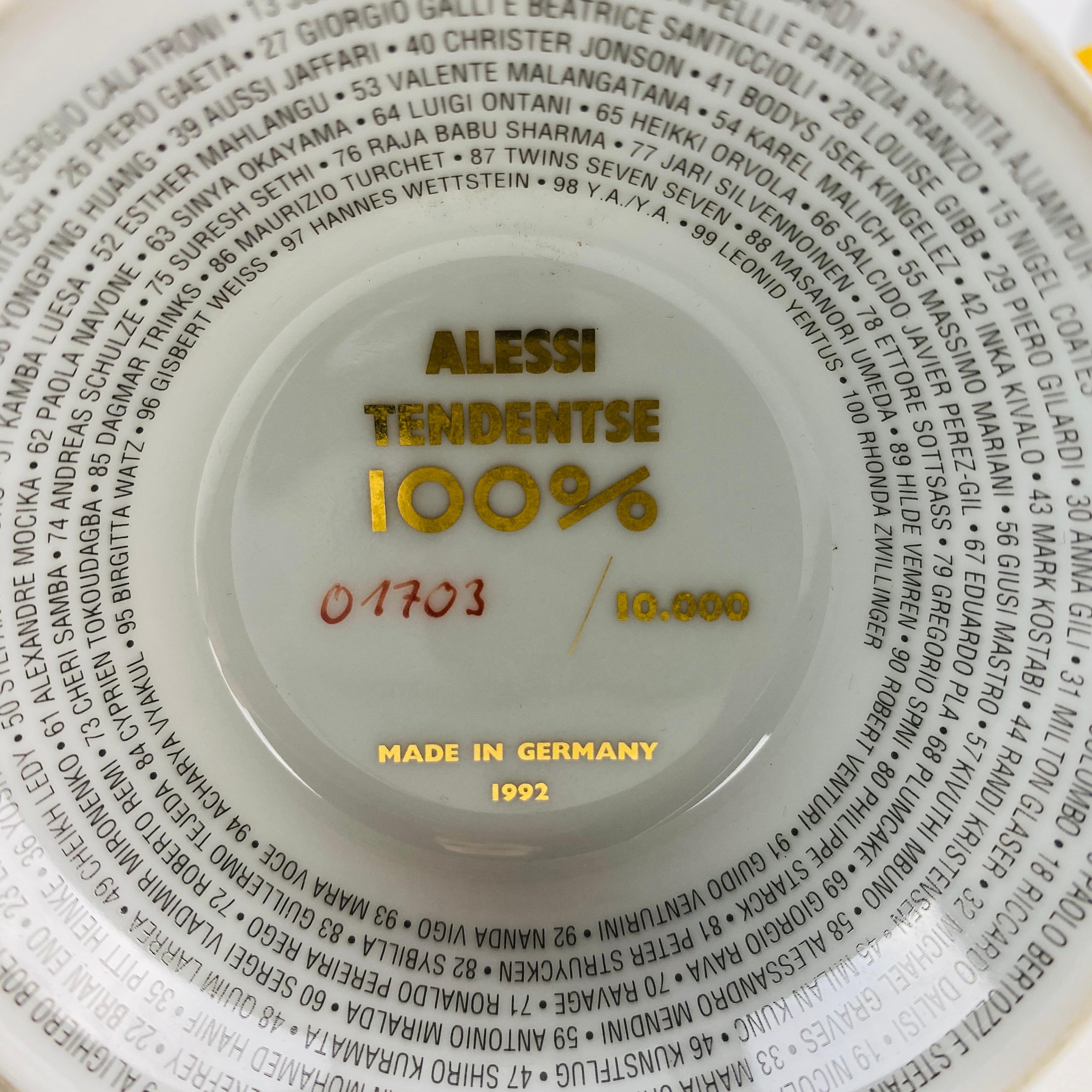 Alessi Tendentse-Vase von Riccardo Dalisi für Alessandro Mendini 100% Make-up N18 (Porzellan) im Angebot